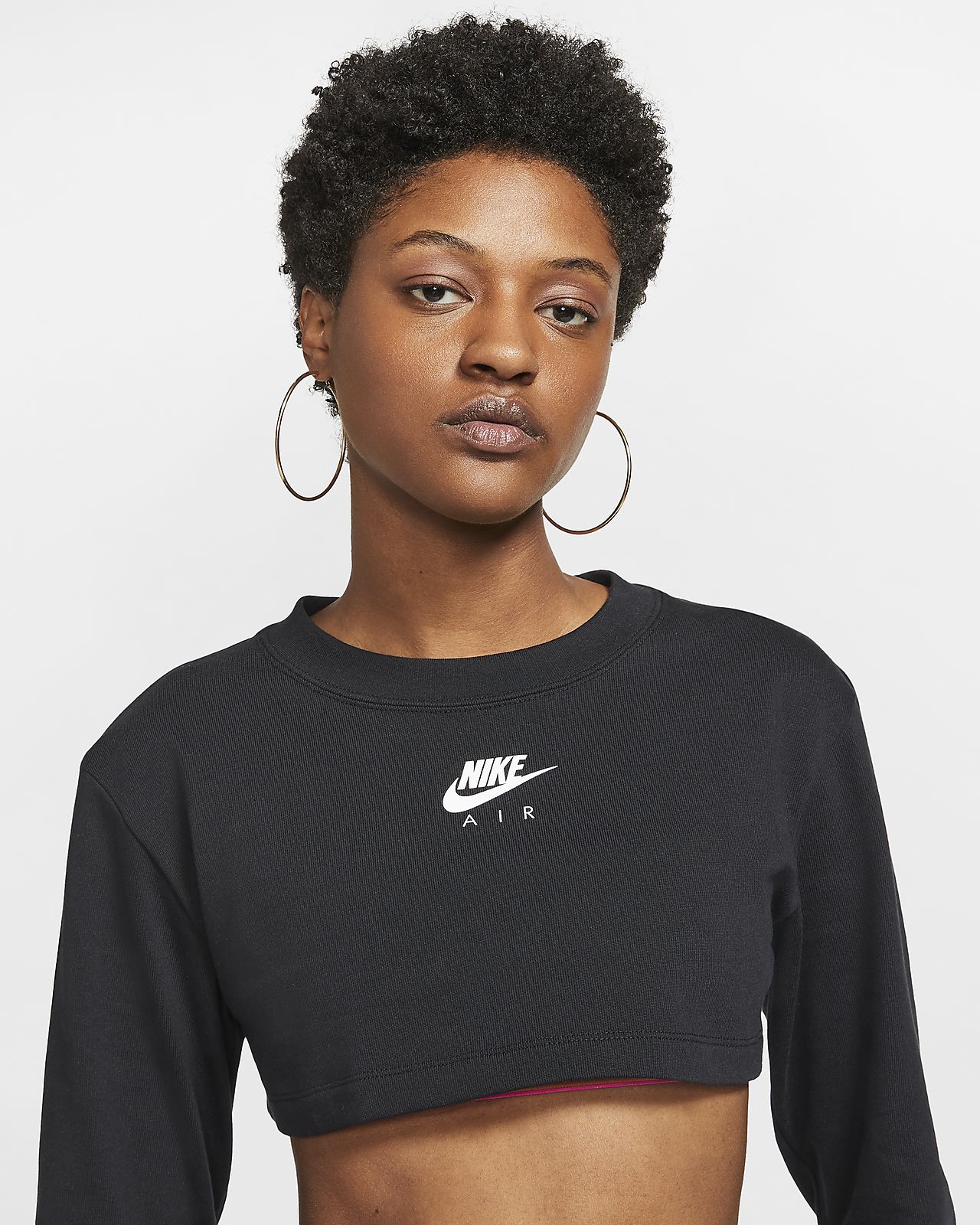 black nike crop top