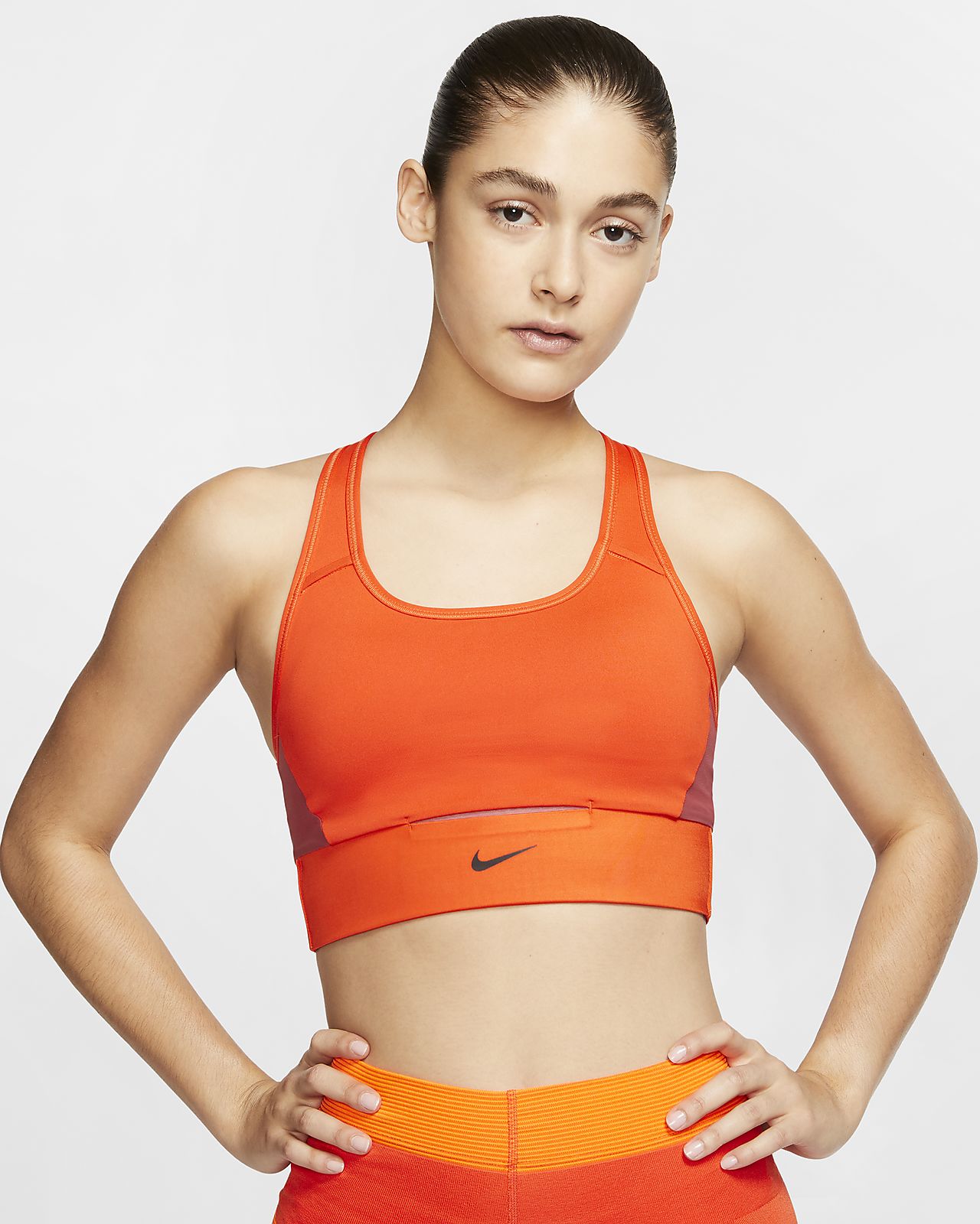 orange nike bra