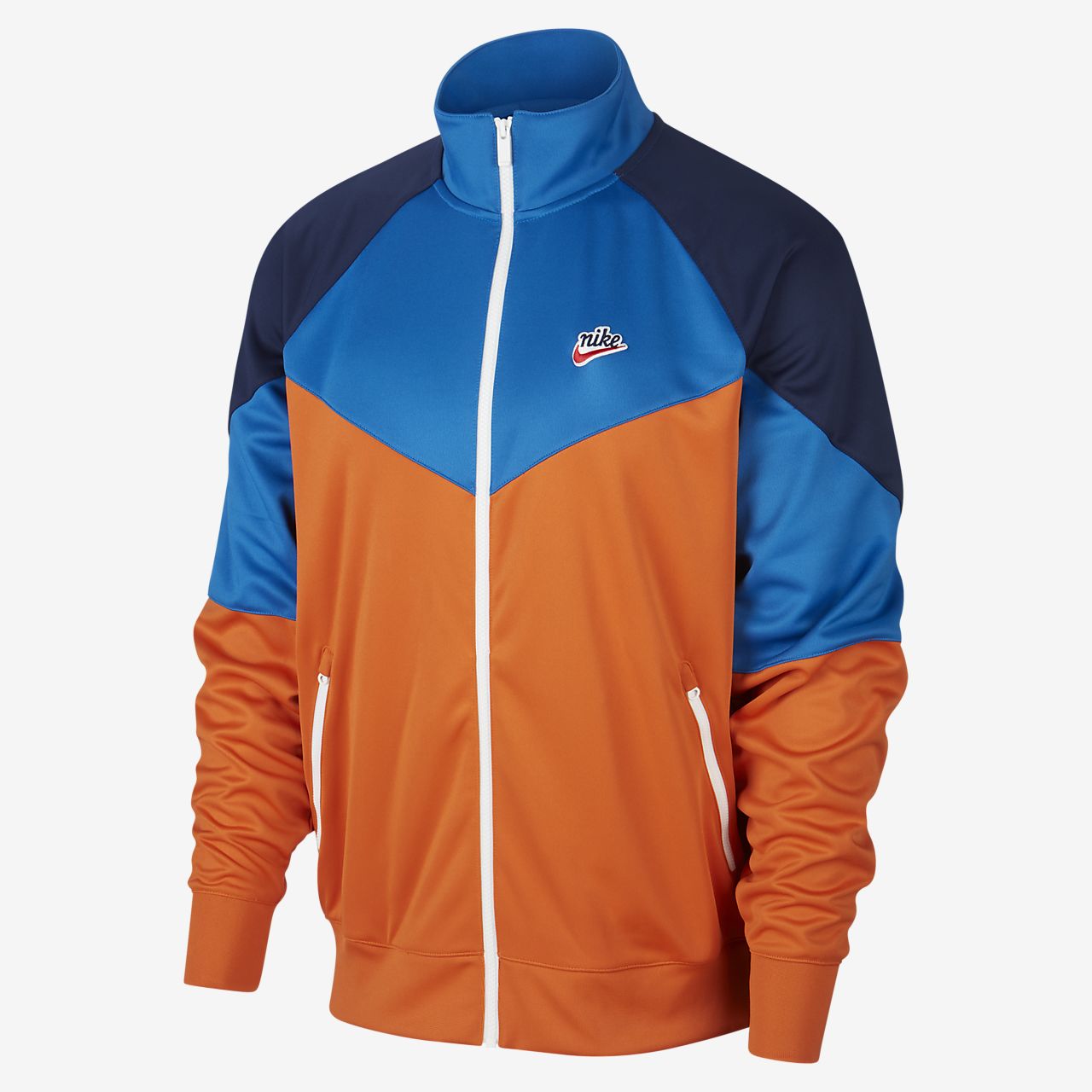 nike navy polyester terry jacket