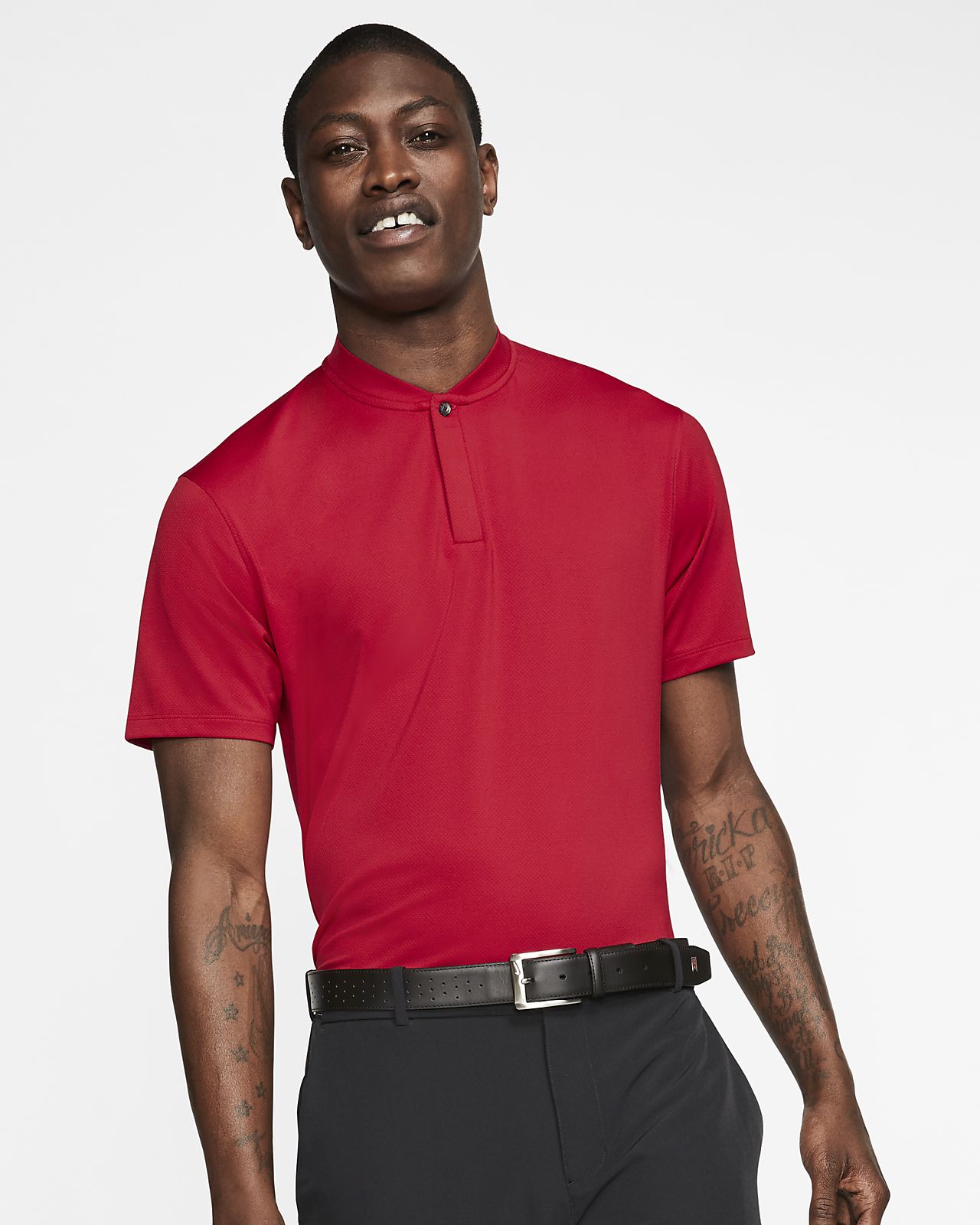 tiger woods red polo nike