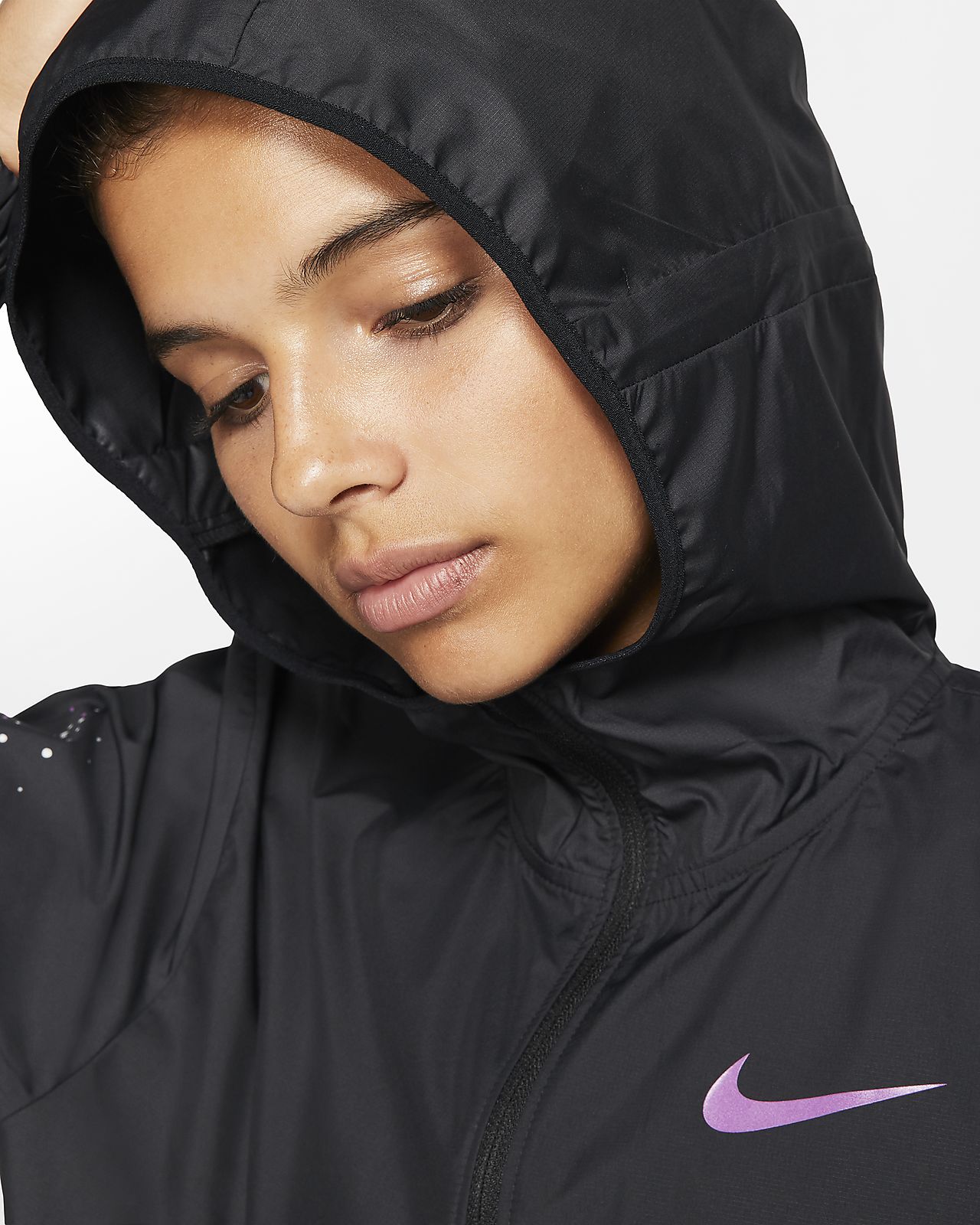 plus size nike hooded running jacket