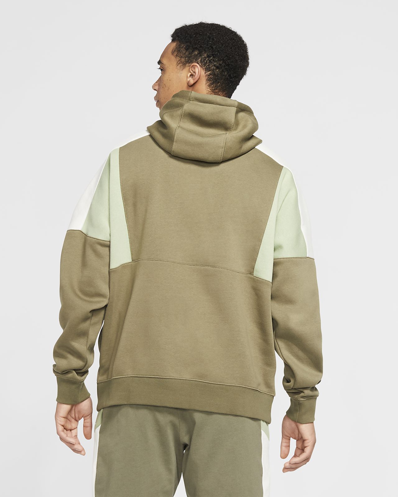 nike heritage colour block overhead hoodie