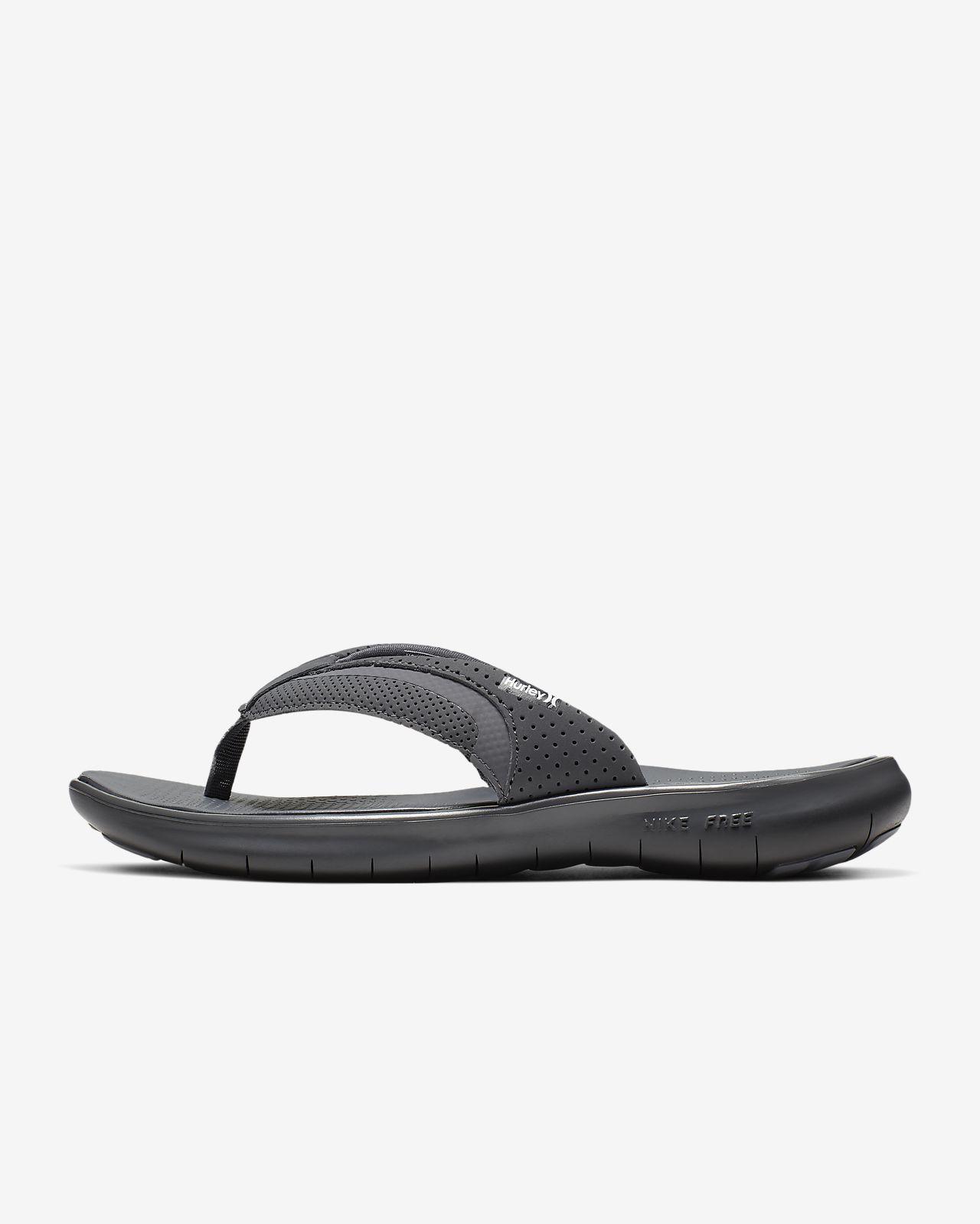 grey nike flip flops