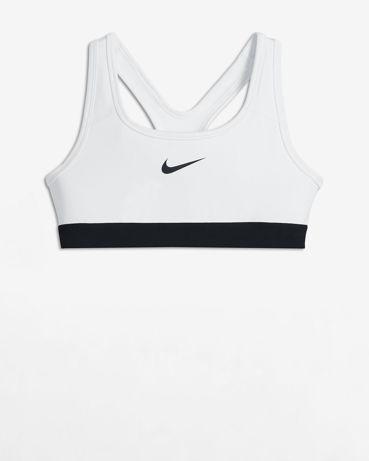 white nike pro sports bra