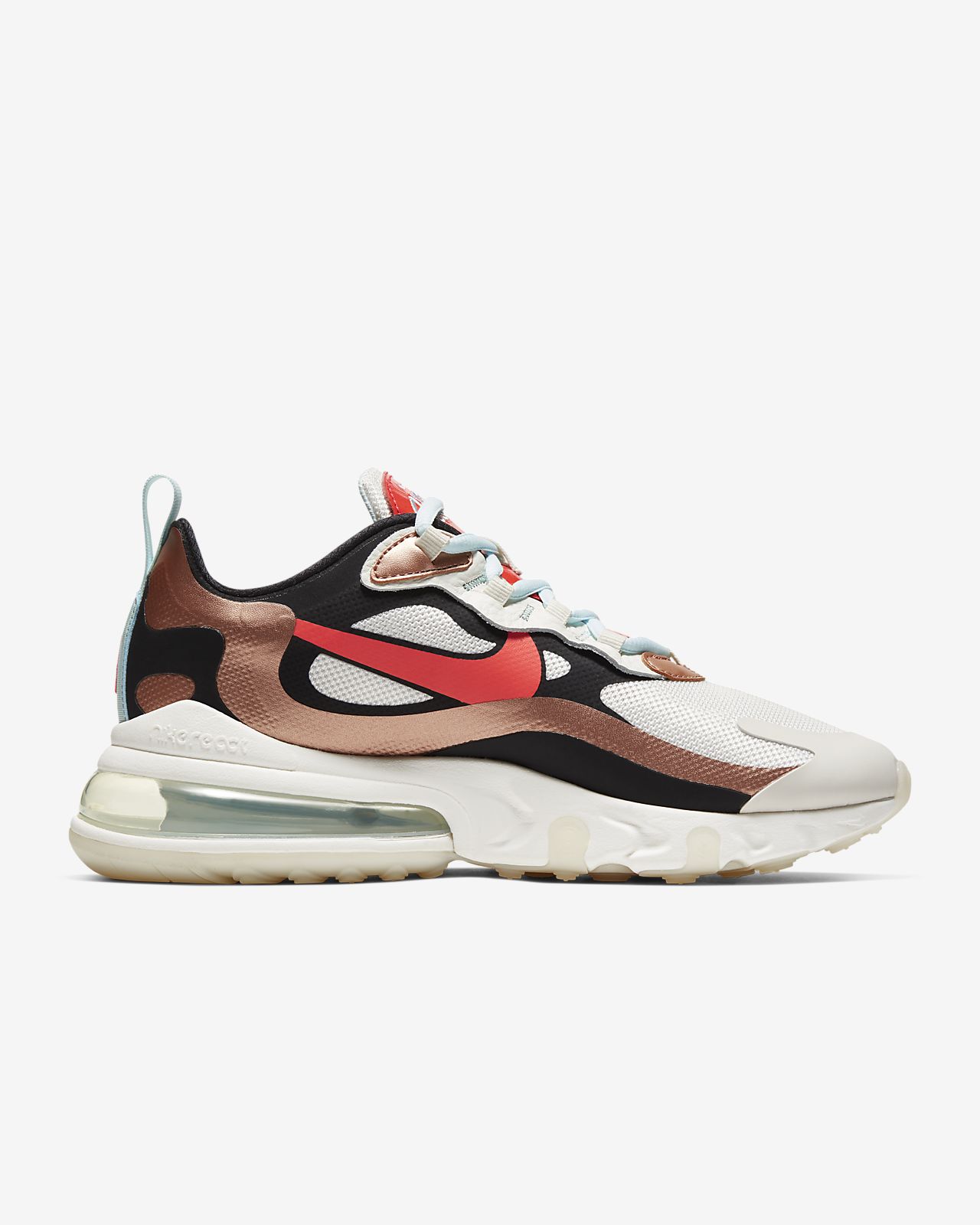air max 270 react trainers metallic red bronze pure platinum teal