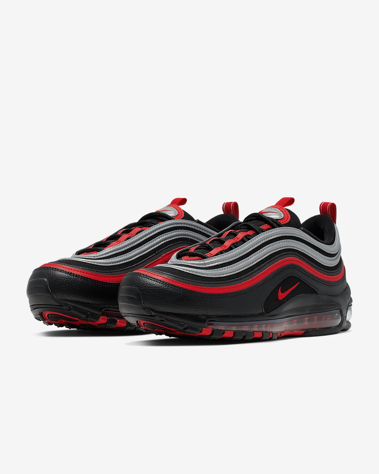 air max 97 reflective trainer black / university red