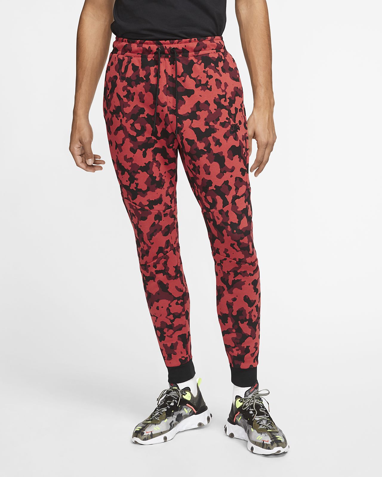 red camouflage joggers