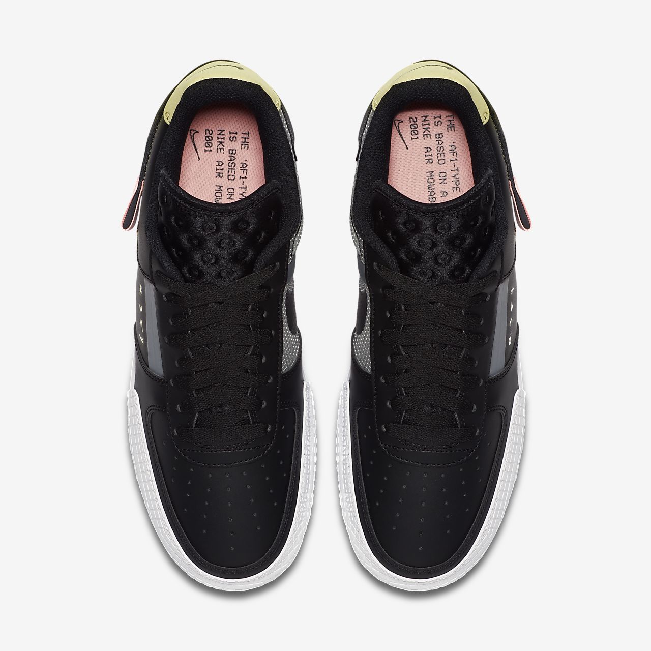 nike air force 1 type black pink