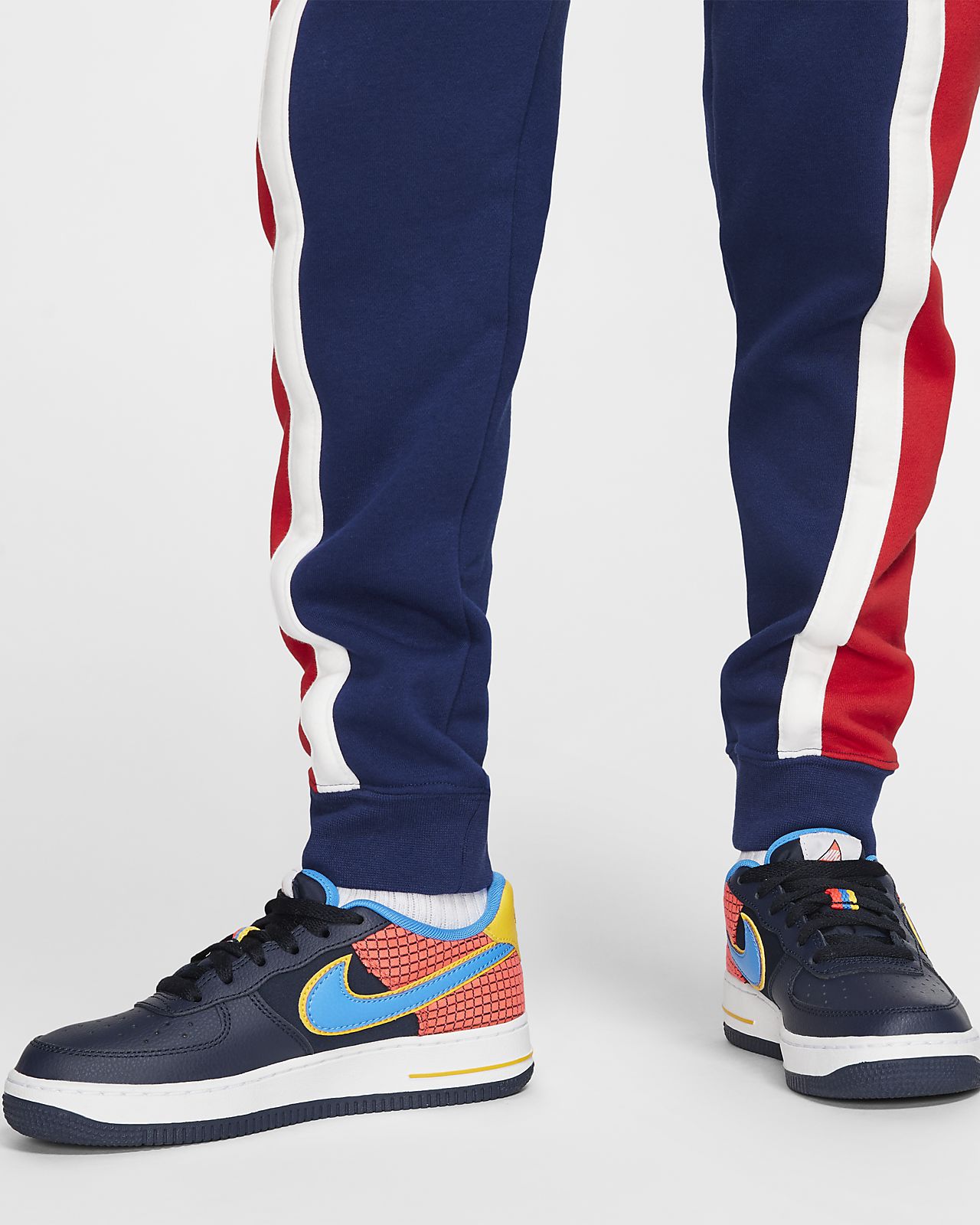 red white and blue nike sweatpants