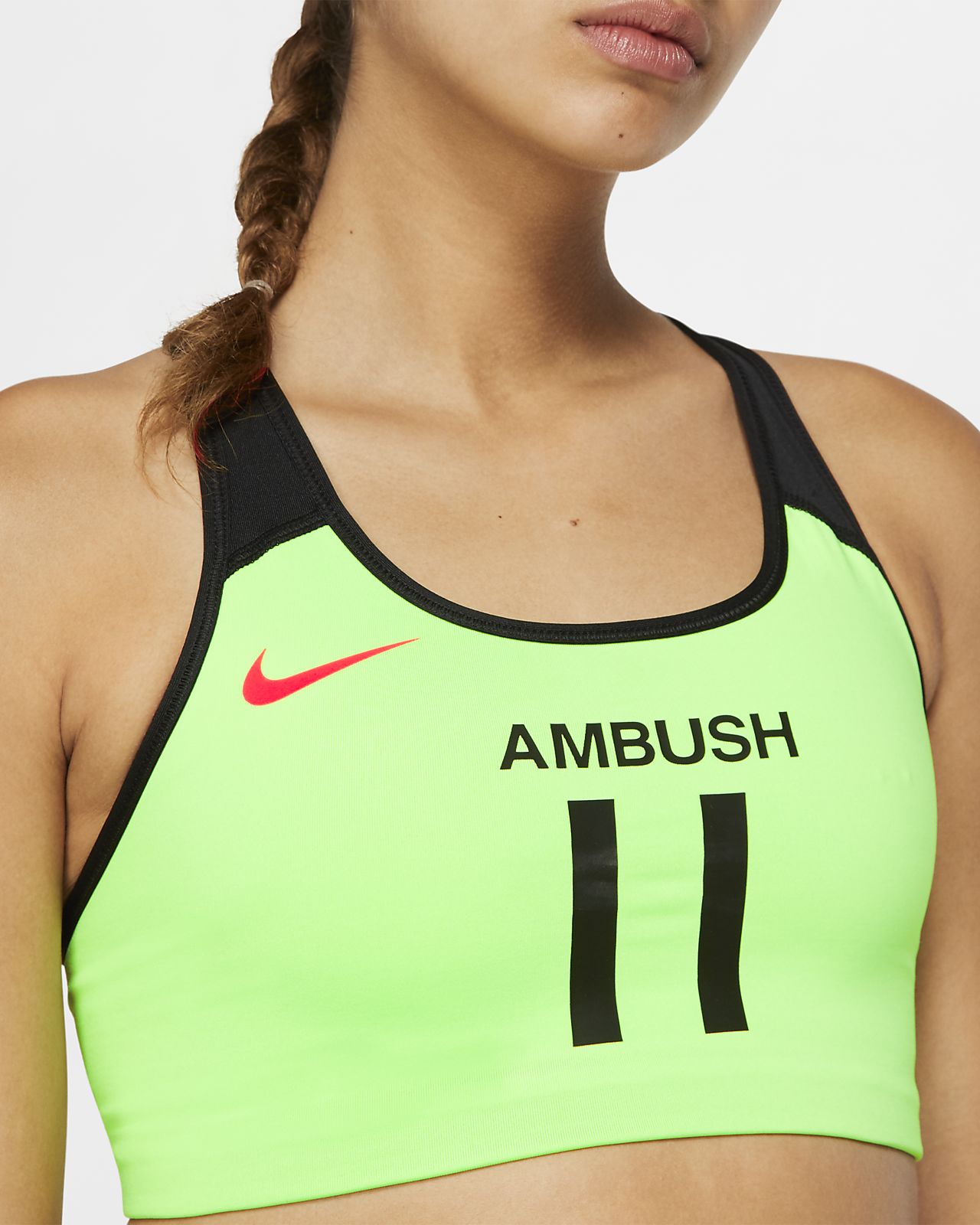 nike lime green sports bra