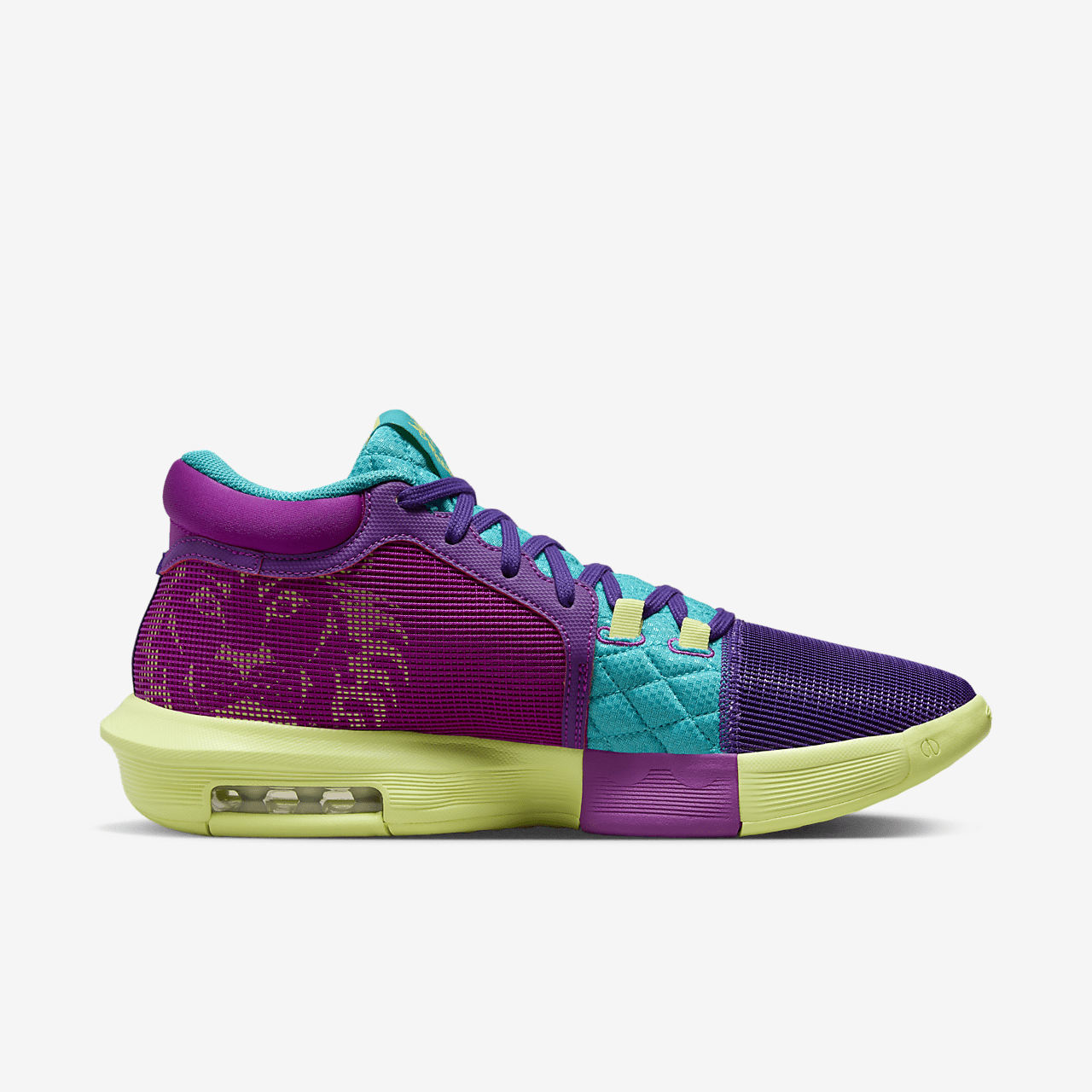 Nike LeBron sneaker Field Purple/Dusty Cactus/Light Lemon Twist/Wit