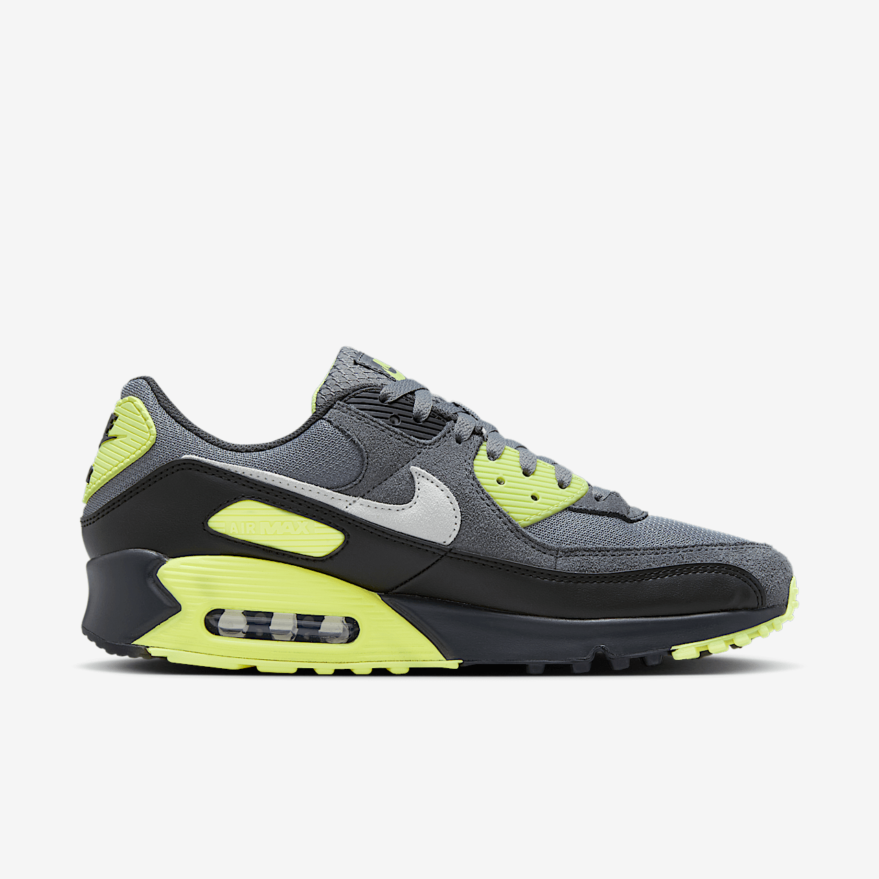 Nike Air max 90 sneaker Smoke Grey/Light Lemon Twist/Zwart/Photon Dust