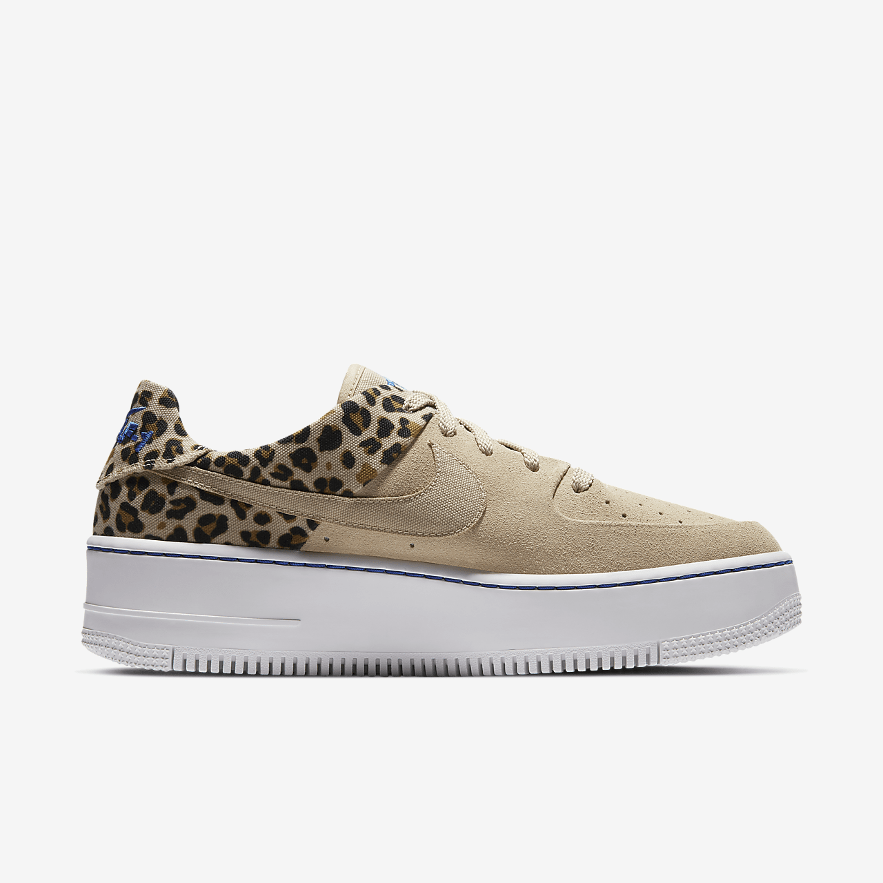 Nike Air Force 1 sneaker Desert Ore/Zwart/Wheat/Racer Blue