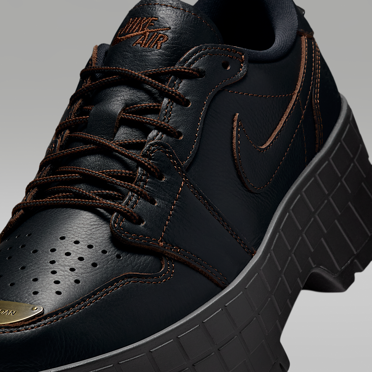 Nike Air Jordan 1 sneaker Zwart/Zwart/Cacao Wow