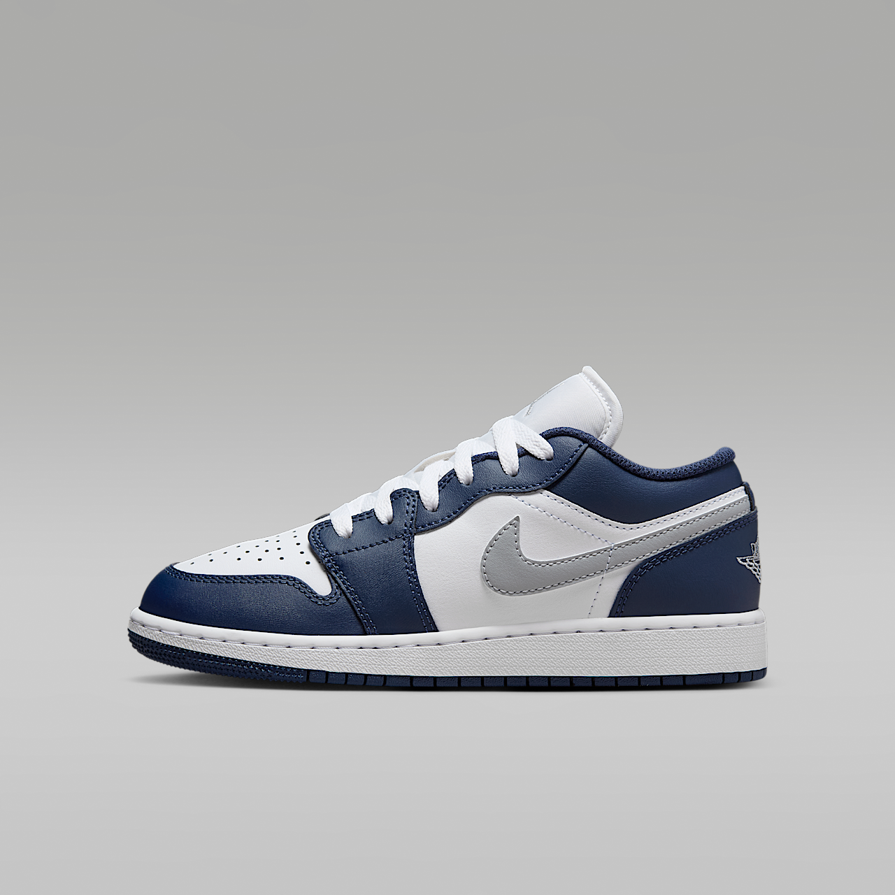 Nike Air Jordan 1 Low sneaker Wit/Midnight Navy/Wolf Grey