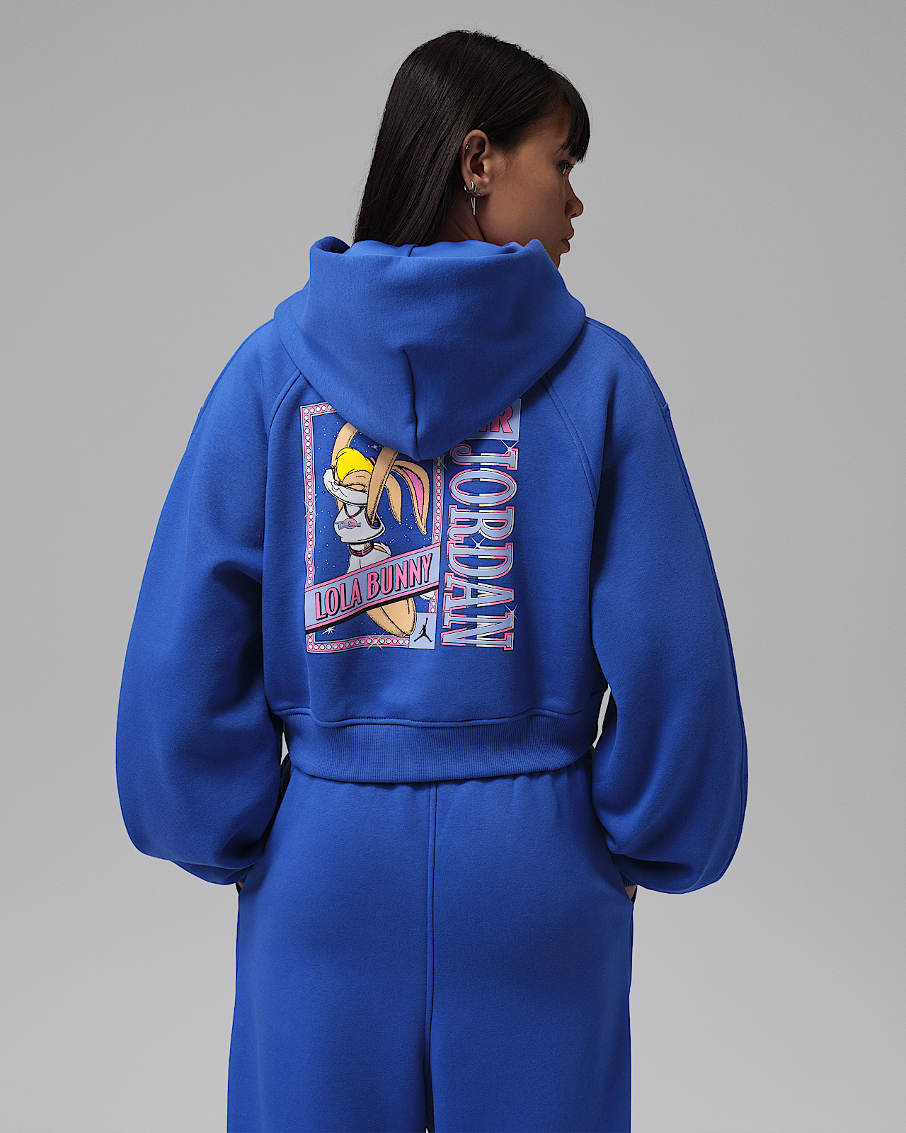 Женское худи Jordan Brooklyn Space Jam Fleece Full-Zip Cropped Hoodie