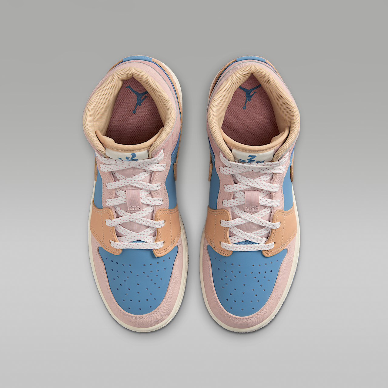 Nike Air Jordan 1 Mid sneaker Aegean Storm/Pink Oxford/Red Stardust/Hemp