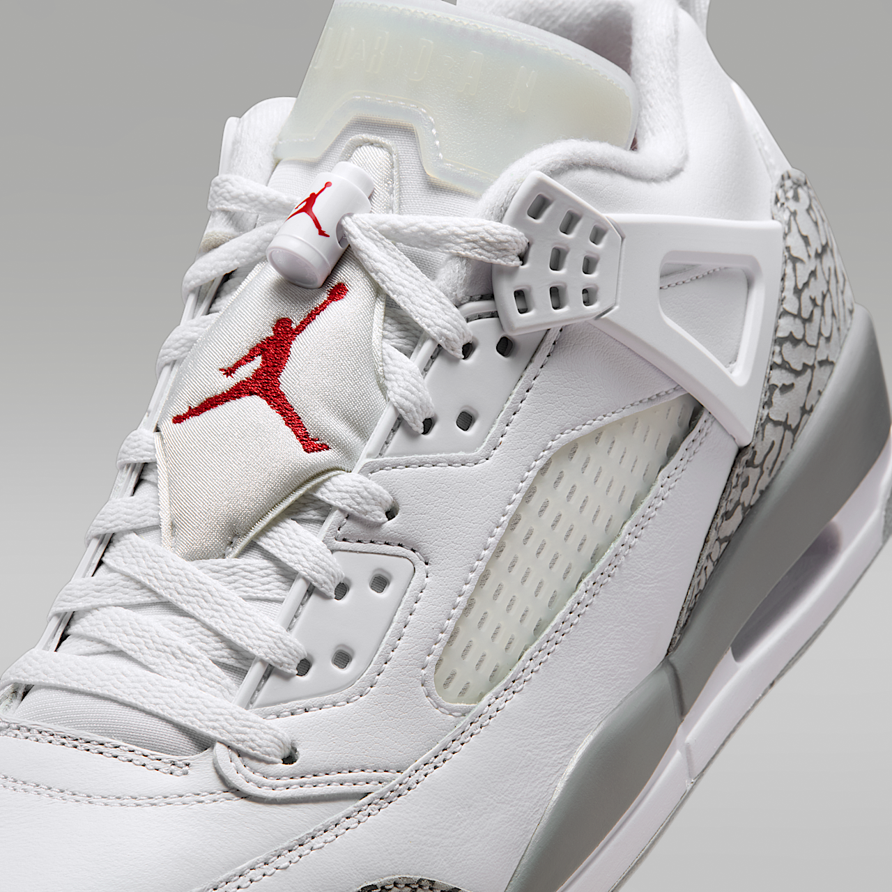Nike Jordan Spizike Low sneaker Wit/Varsity Red/Cool Grey/Wolf Grey