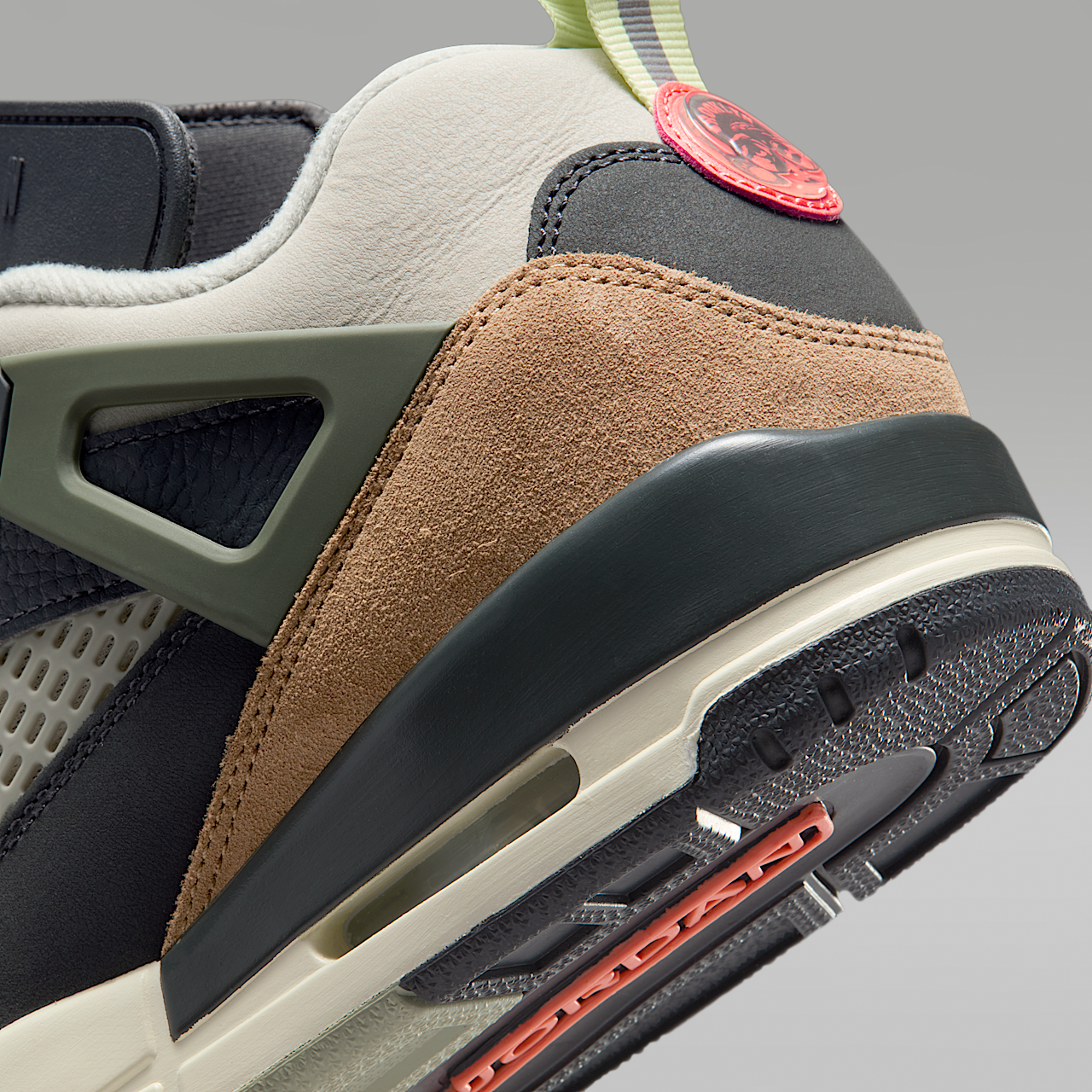Nike Jordan Spizike Low sneaker Anthracite/Light Wild Mango/Cargo Khaki/Spruce Fog