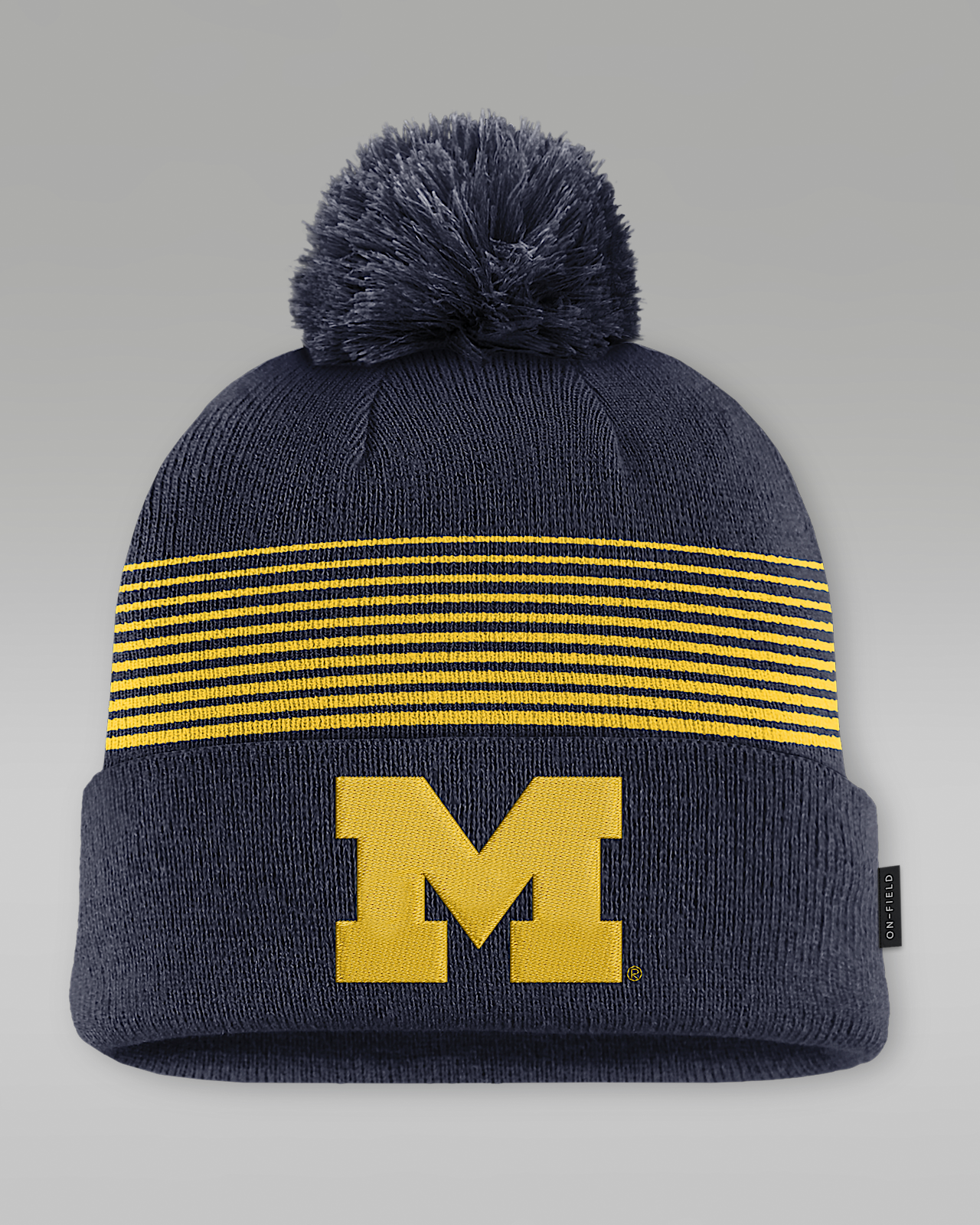 Женские  Michigan Sideline Peak Jordan Brand College Cuffed Pom Beanie