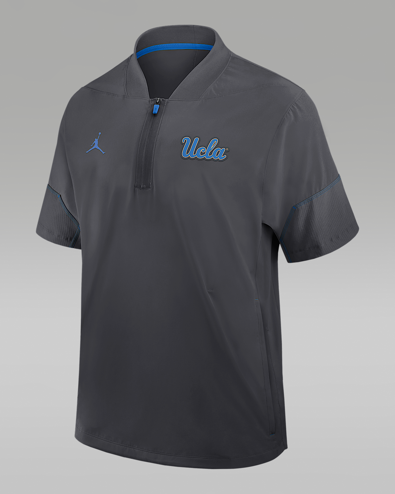 Мужская куртка UCLA Sideline Coach Jordan Brand College 1/2-Zip Short-Sleeve Hooded