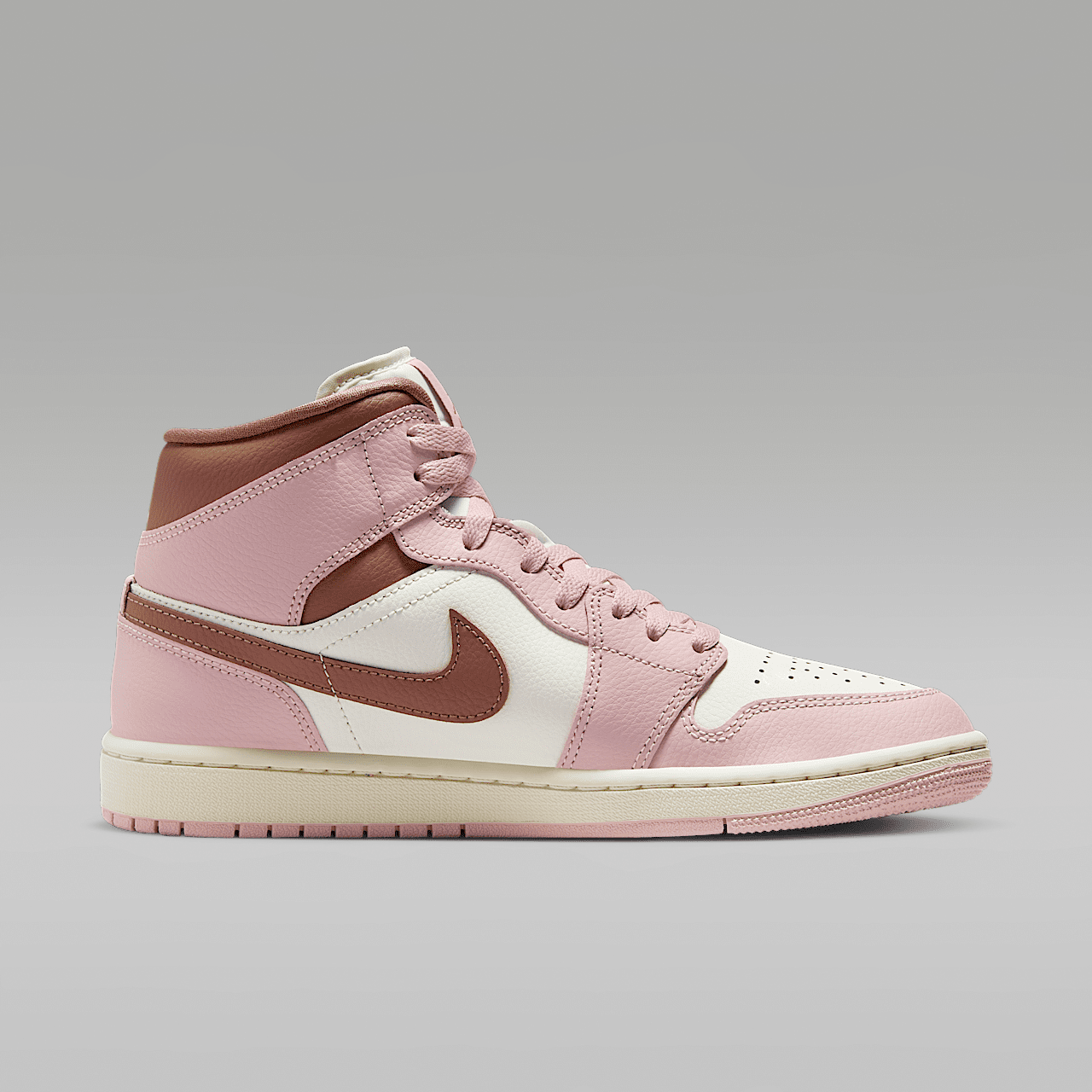 Nike Air Jordan 1 Mid sneaker Pink Oxford/Sail/Archaeo Brown