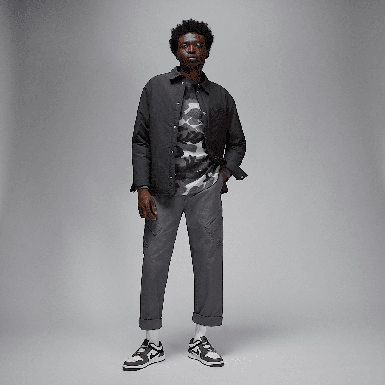 Nike Air Jordan 1 Low sneaker Wit/Iron Grey/Zwart