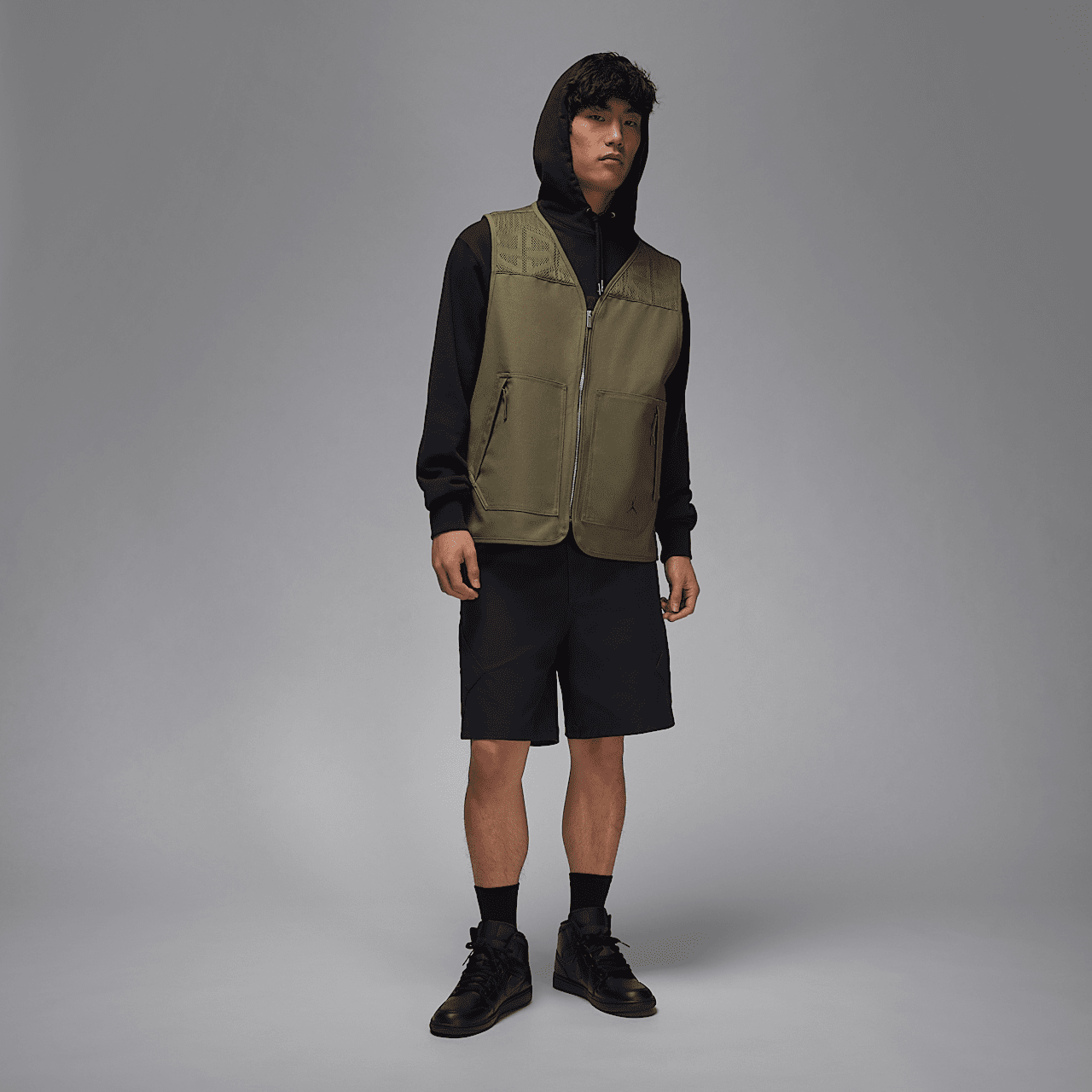 Nike Air Jordan 1 Mid sneaker Zwart/Zwart/Zwart