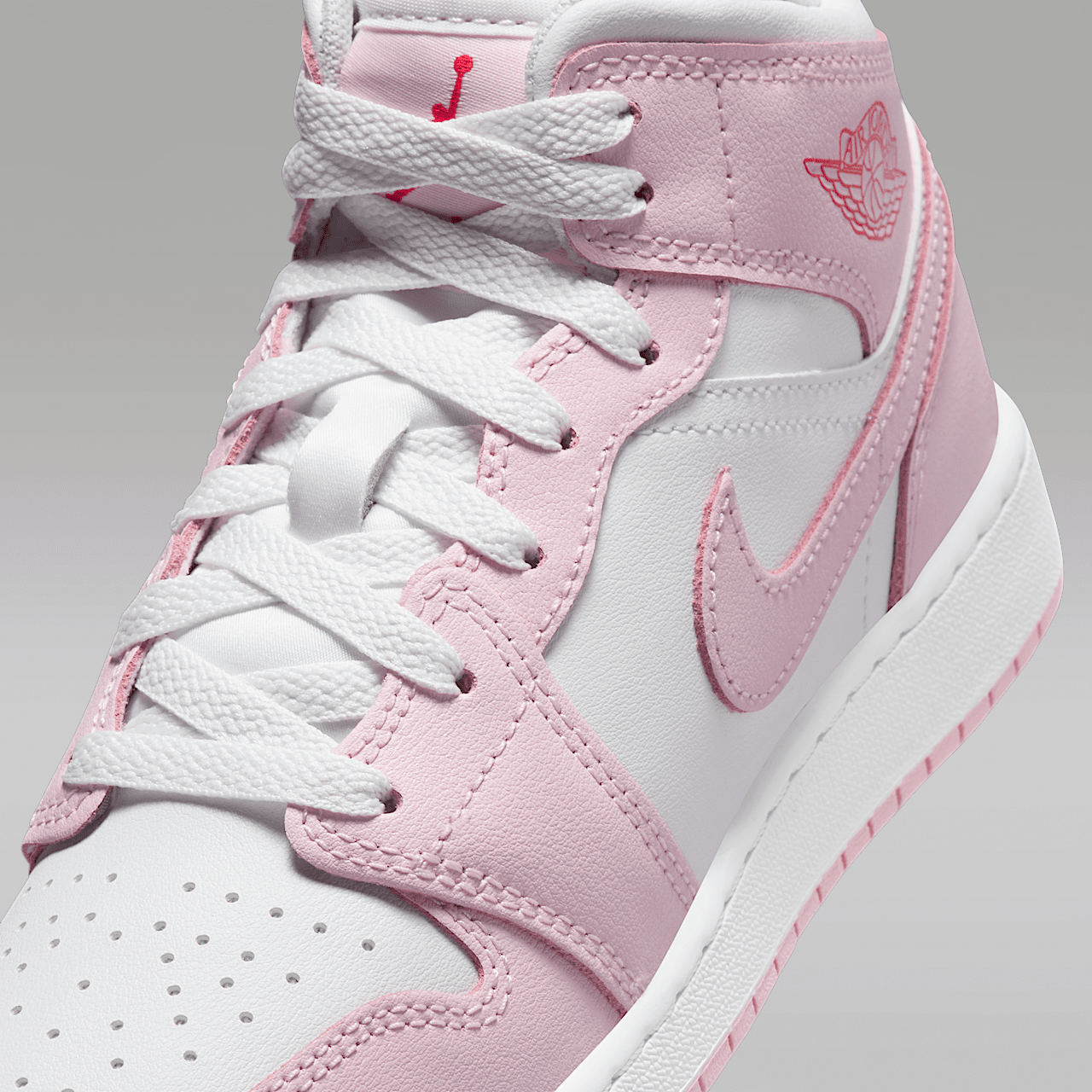 Nike Air Jordan 1 Mid sneaker Pink Foam/Fire Red/Wit