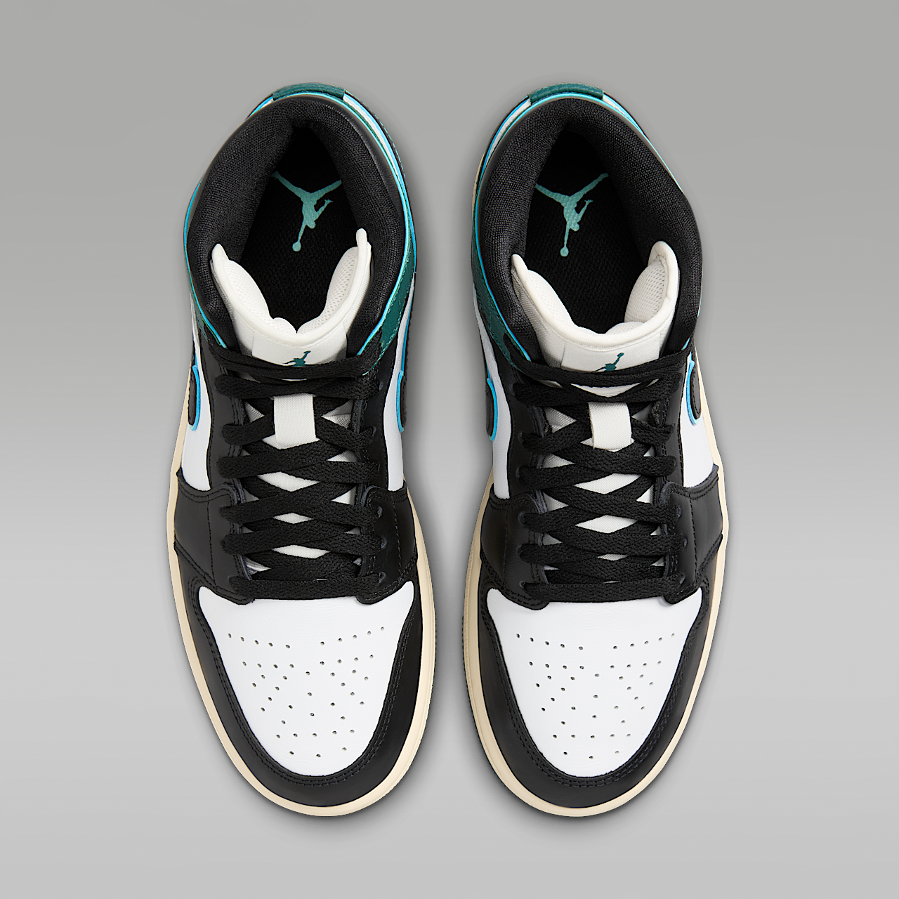 Nike Air Jordan 1 Mid sneaker Wit/Light Dew/Oxidized Green/Zwart