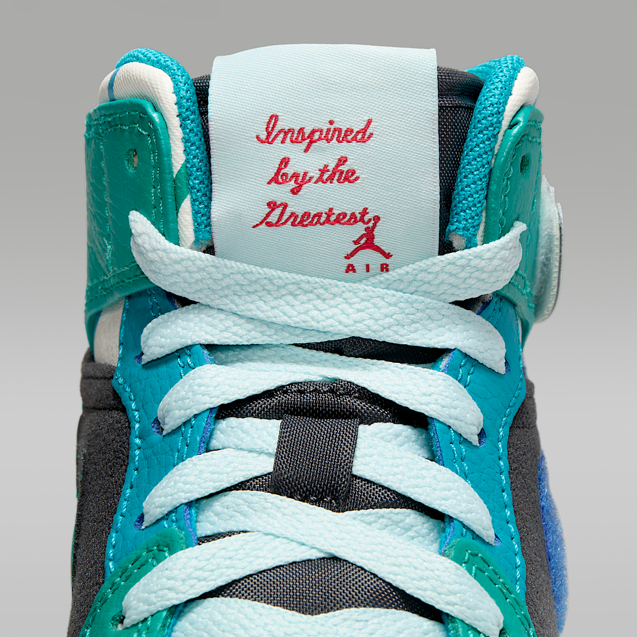 Nike Air Jordan 1 Mid sneaker Anthracite/Aquatone/New Emerald/Glacier Blue