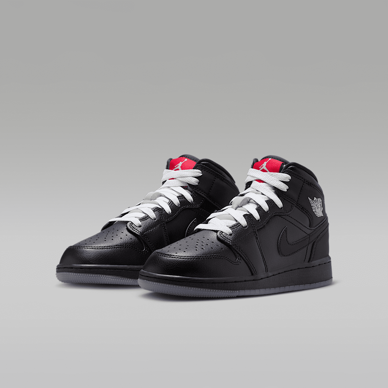 Nike Air Jordan 1 Mid sneaker Zwart/Wit/Wolf Grey/Zwart