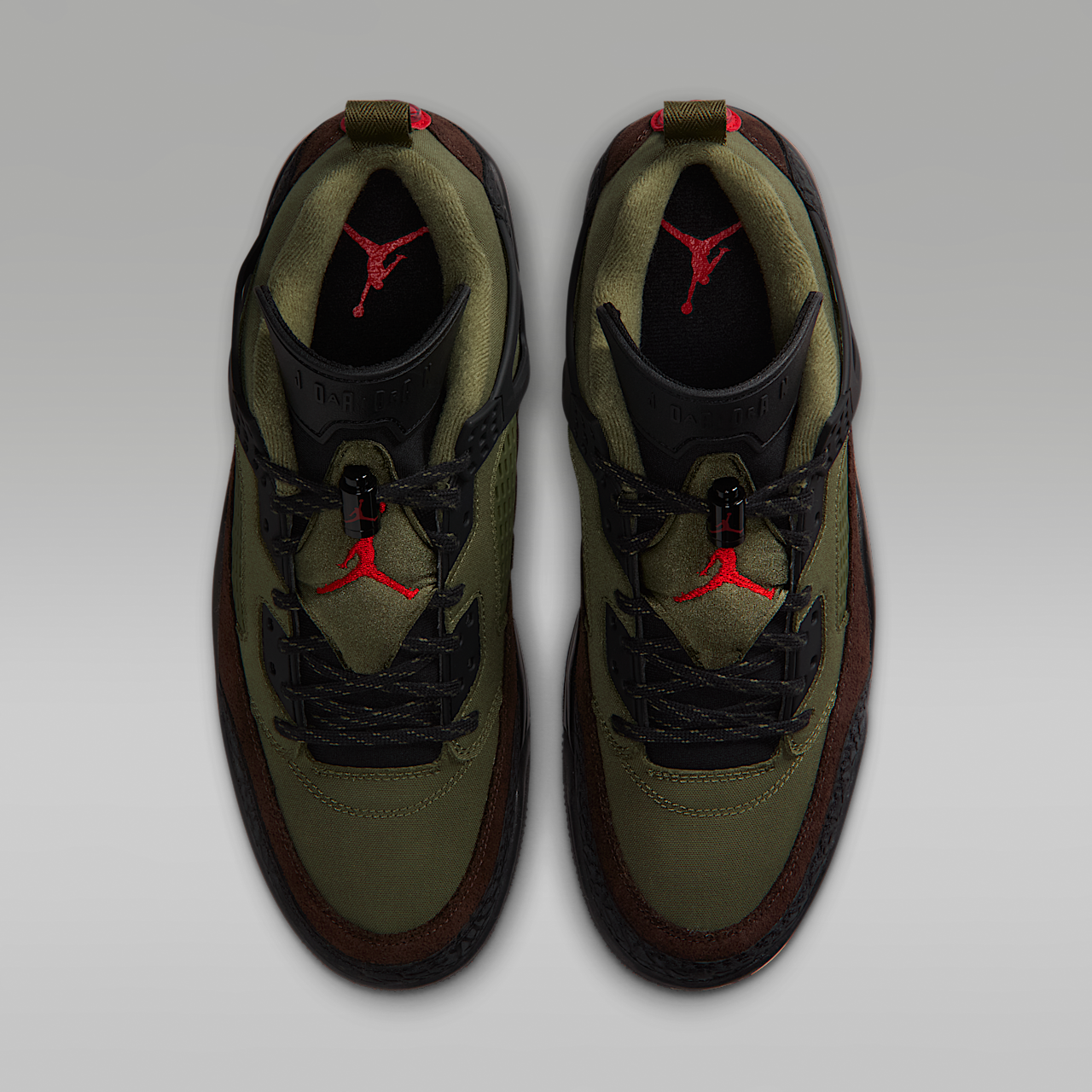 Nike Jordan Spizike Low sneaker Medium Olive/Zwart/Baroque Brown/University Red