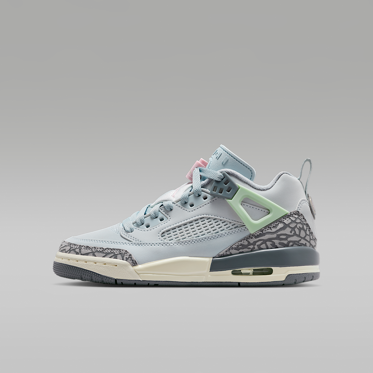 Nike Jordan Spizike Low sneaker Aura/Wolf Grey/Cool Grey/Iced Carmine