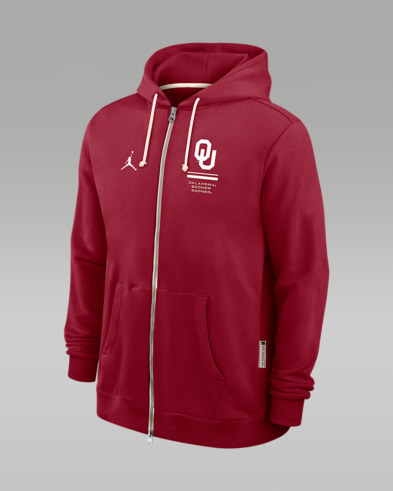 Мужское худи Oklahoma Sideline Standard Issue Jordan Brand Dri-FIT College Full-Zip Hoodie