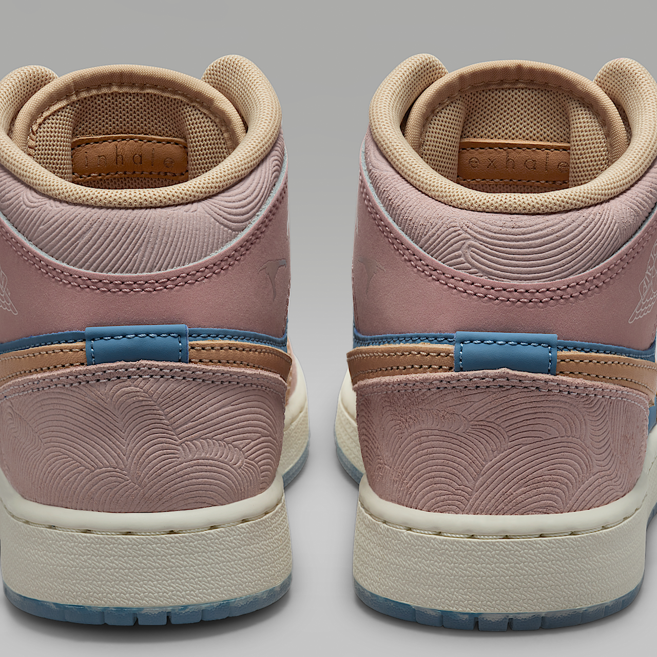 Nike Air Jordan 1 Mid sneaker Aegean Storm/Pink Oxford/Red Stardust/Hemp