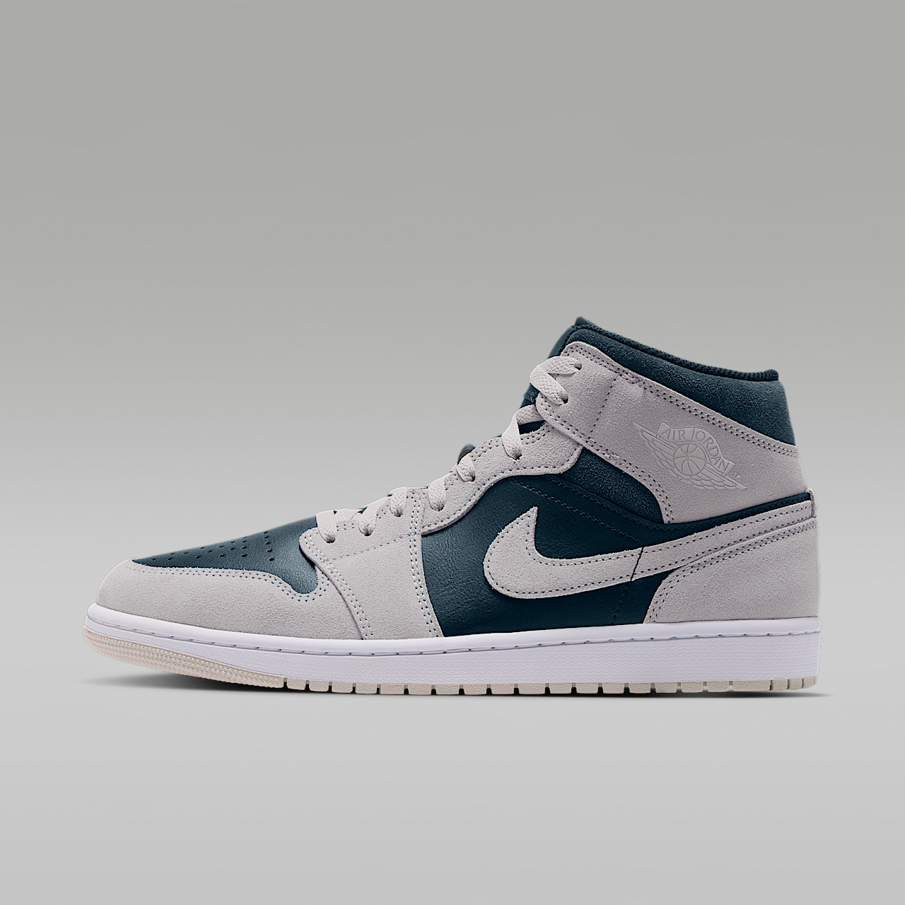 Nike Air Jordan 1 Mid sneaker Light Orewood Brown/Midnight Spruce/Wit/Pale Ivory