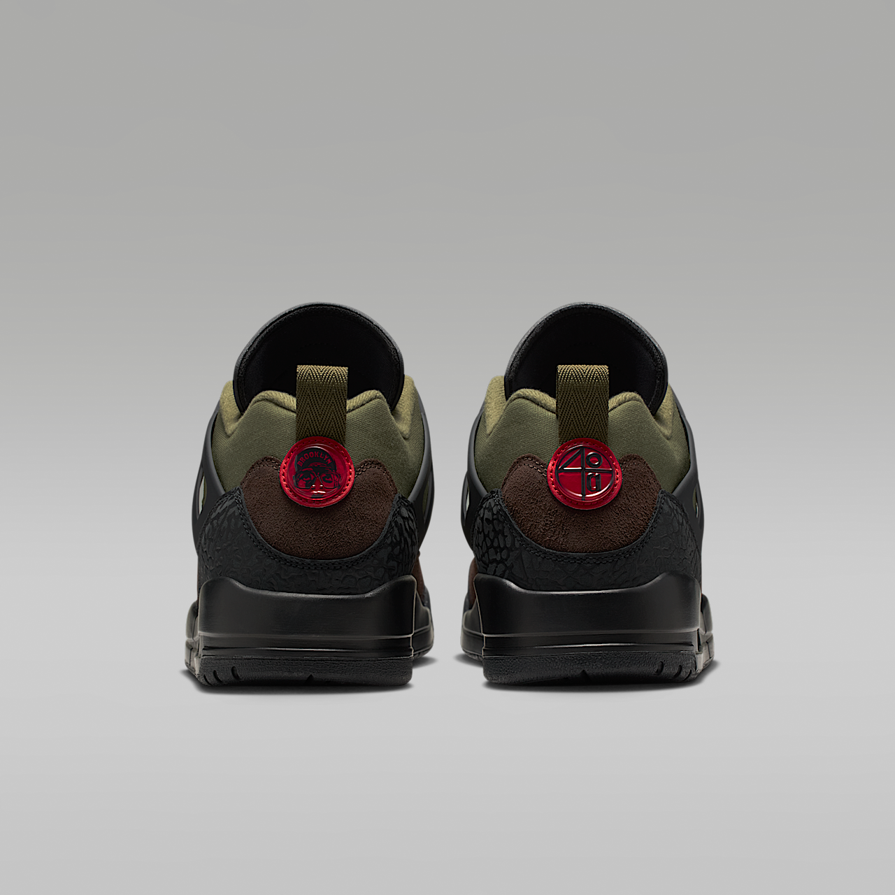 Nike Jordan Spizike Low sneaker Medium Olive/Zwart/Baroque Brown/University Red