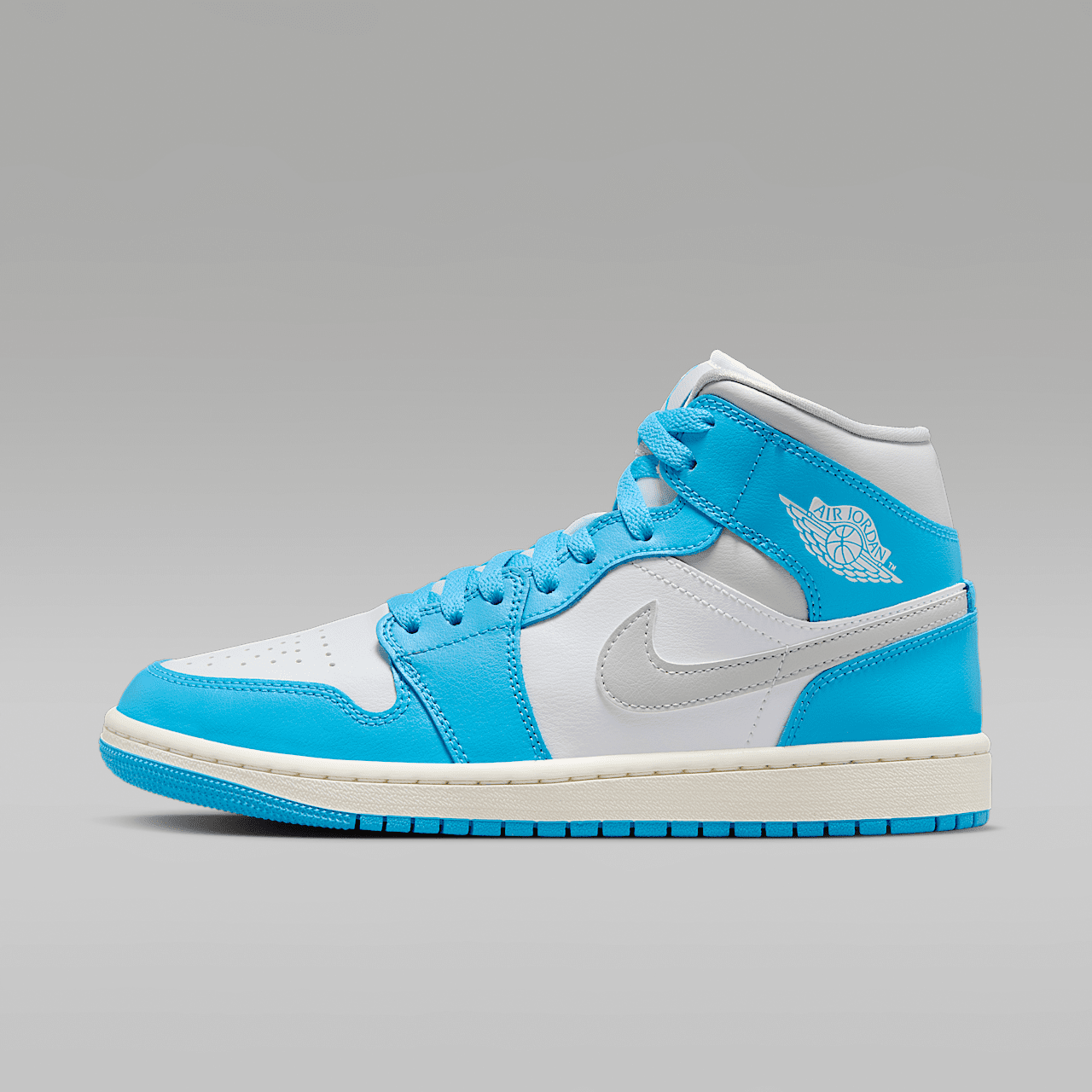 Nike Air Jordan 1 Mid sneaker Dark Powder Blue/Wit/Sail/Neutral Grey