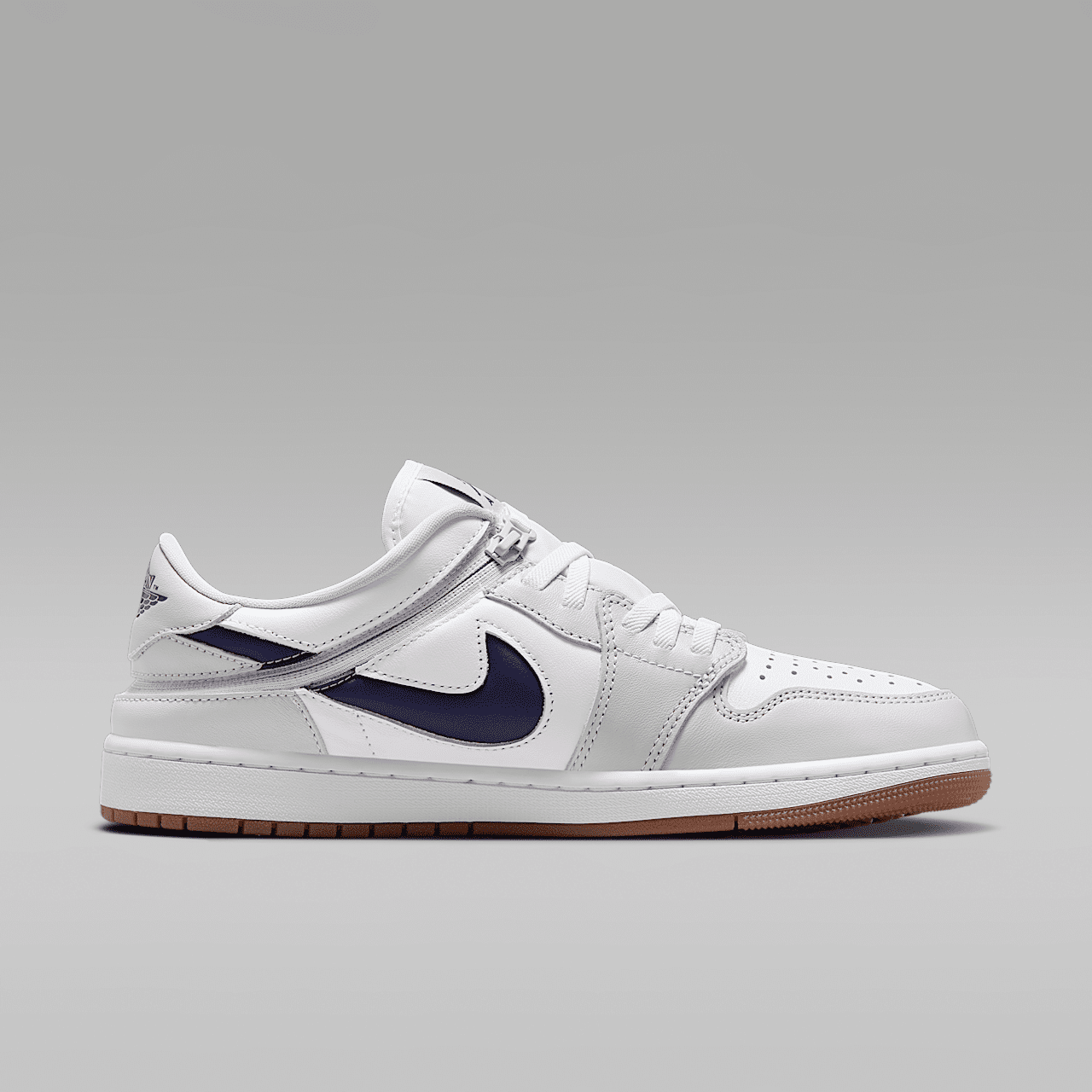 Nike Air Jordan 1 Low sneaker Wit/Neutral Grey/Gum Medium Brown/Midnight Navy
