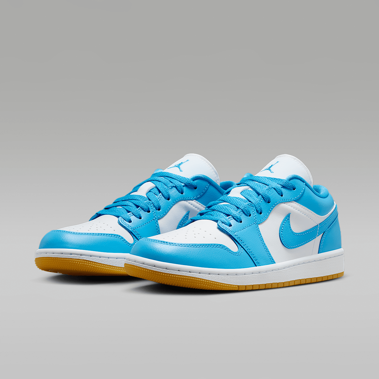 Nike Air Jordan 1 Low sneaker Wit/Gum Light Brown/Dark Powder Blue