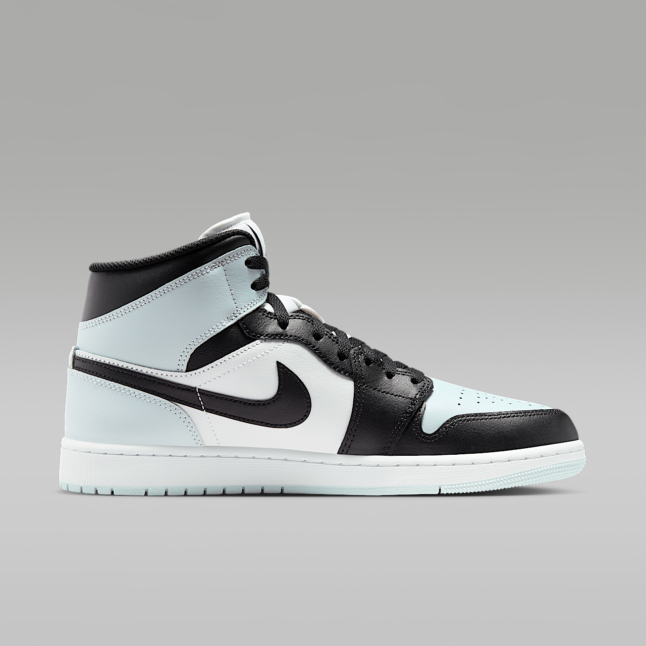 Nike Air Jordan 1 Mid sneaker Zwart/Aura/Wit/Squadron Blue