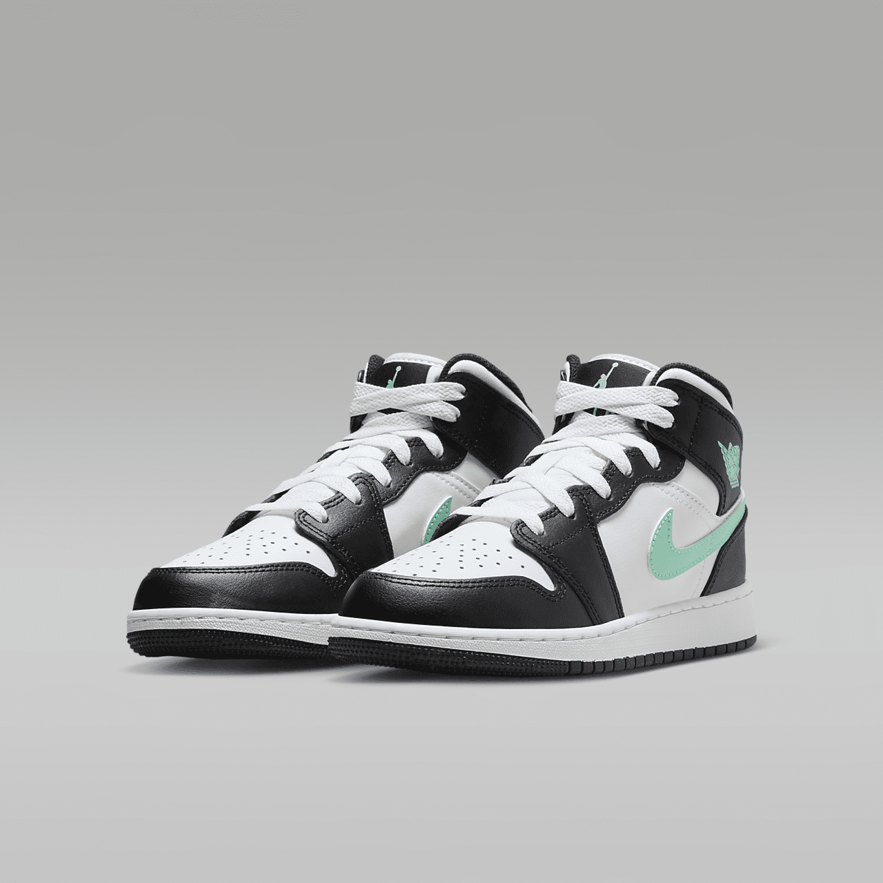 Nike Air Jordan 1 Mid sneaker Wit/Zwart/Green Glow