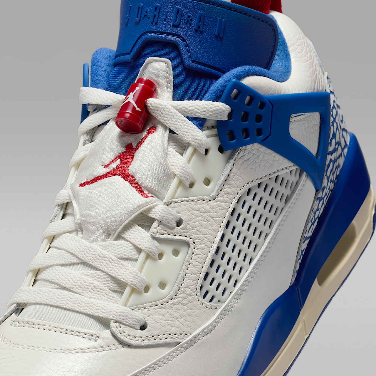 Nike Jordan Spizike Low sneaker Sail/Varsity Red/Muslin/Storm Blue