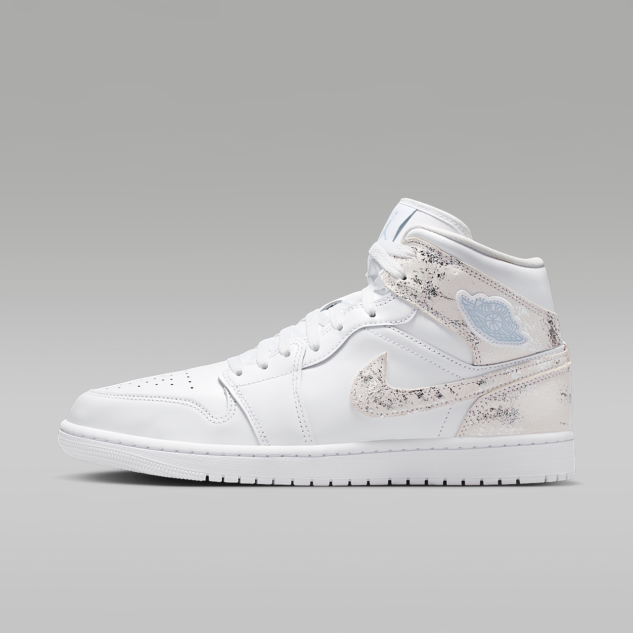 Air Jordan 1 Mid SE (White/White/White/Field Silver)