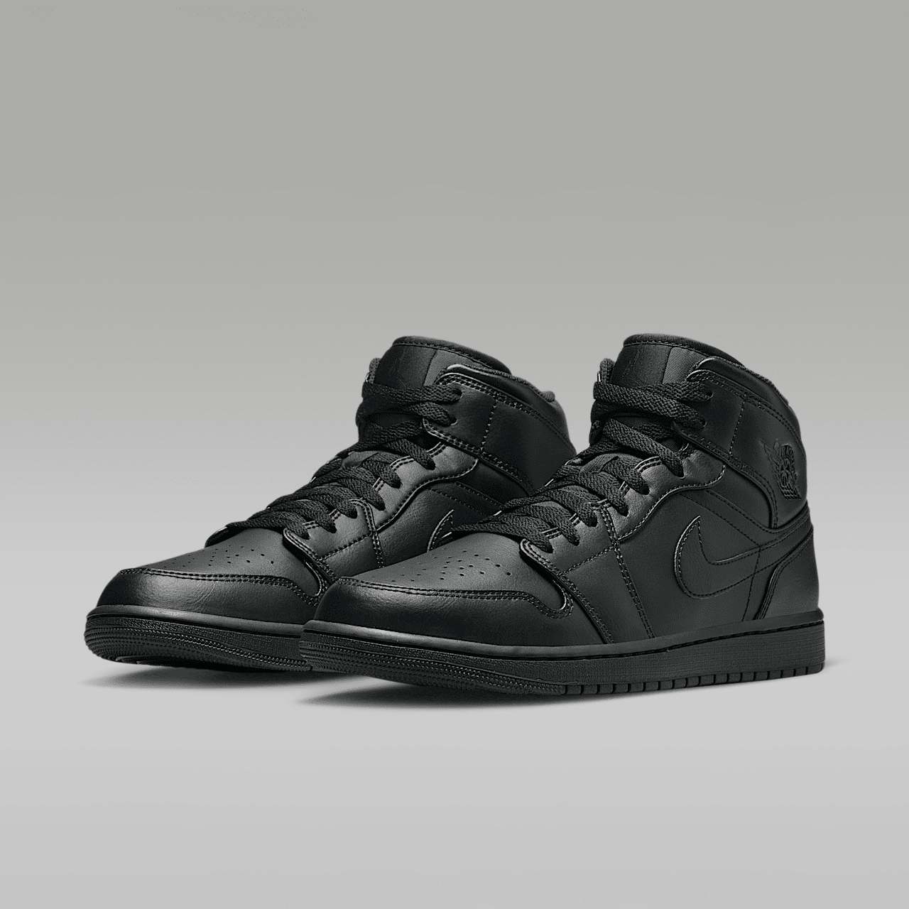 Nike Air Jordan 1 Mid sneaker Zwart/Zwart/Zwart