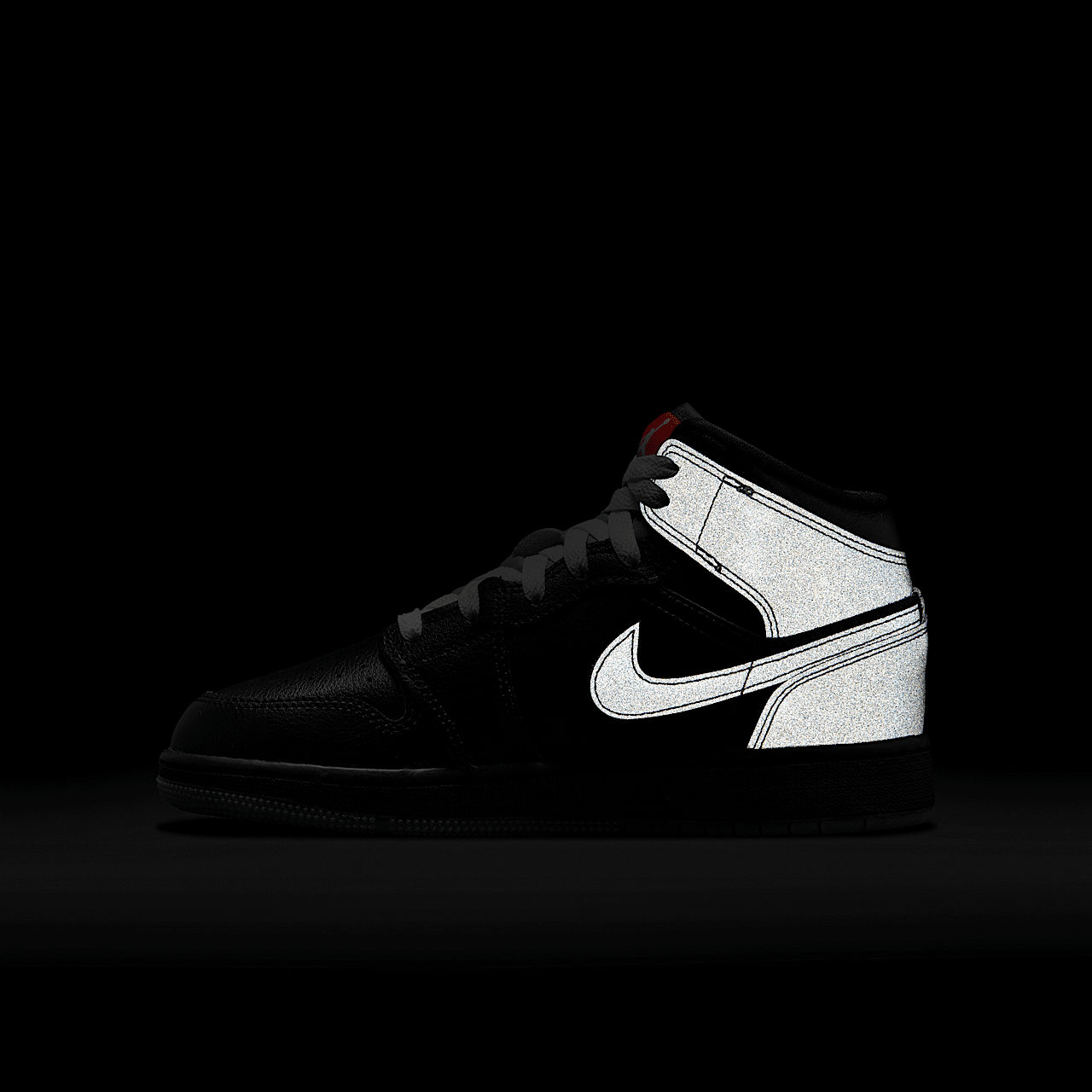 Nike Air Jordan 1 Mid sneaker Zwart/Wit/Wolf Grey/Zwart