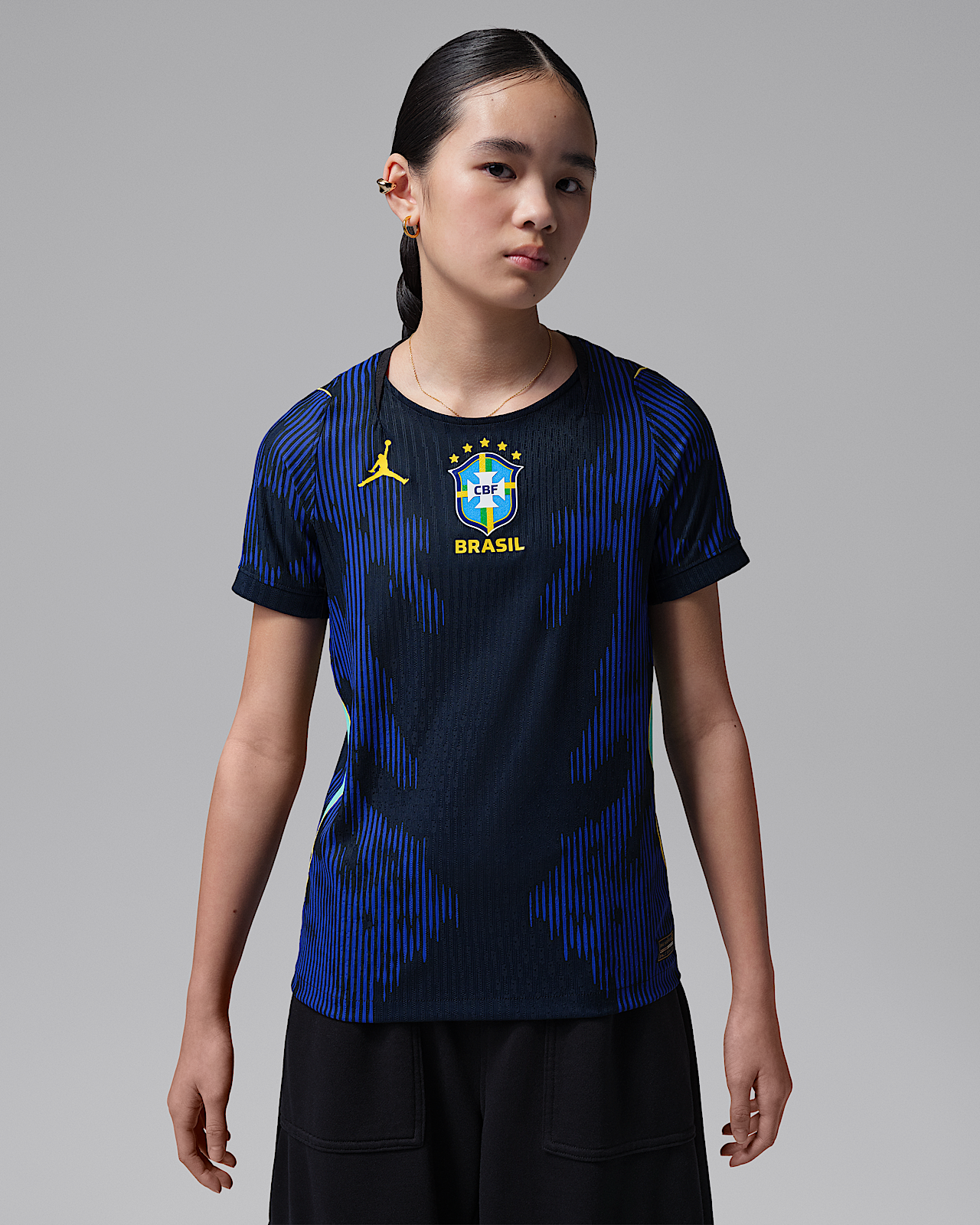 Детские джерси Brazil 2026 Match Away Big Kids' Jordan Aero-FIT Soccer Authentic Jersey