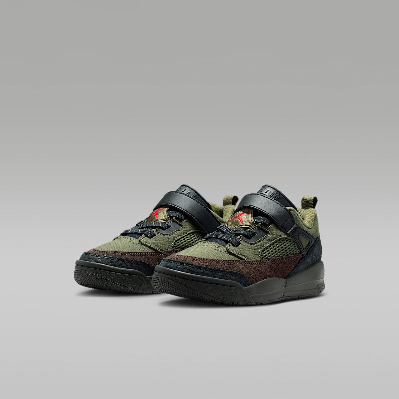 Nike Jordan Spizike Low sneaker Medium Olive/Zwart/Baroque Brown/University Red