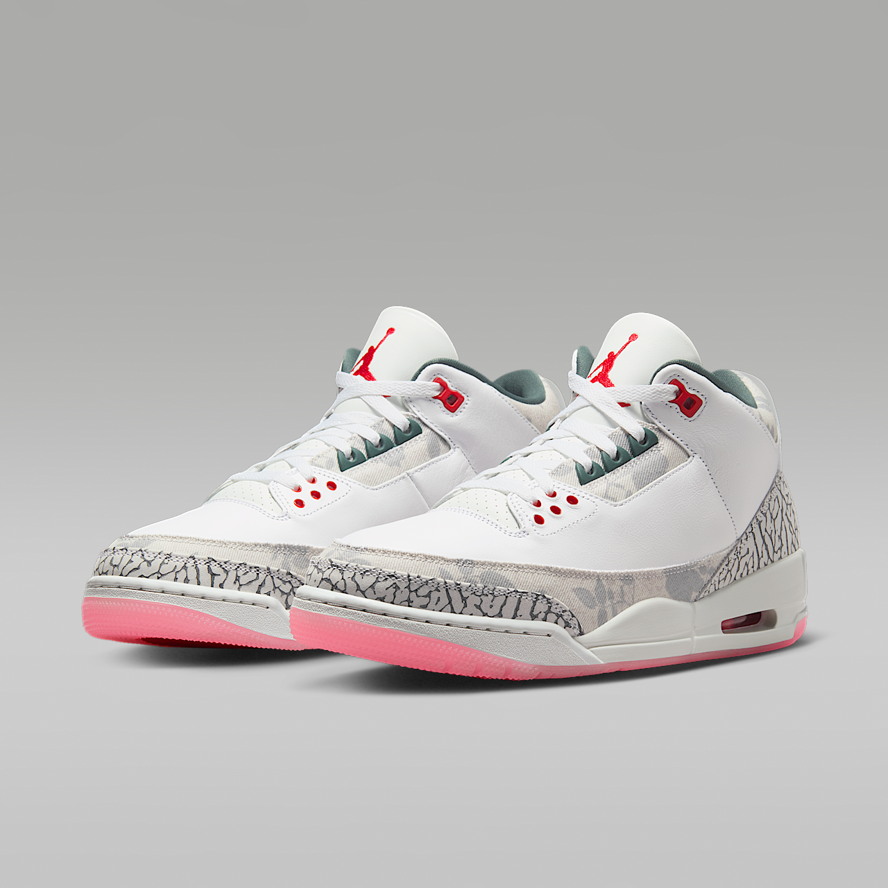 Nike Air Jordan sneaker Wit/Off White/Vintage Green/Fire Red